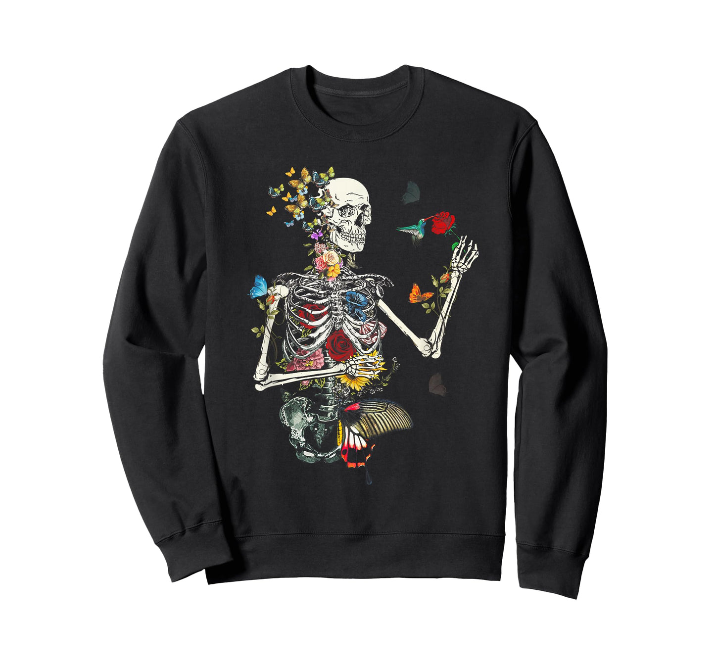 Cool Skeleton Plant Nature Flower Halloween T-Shirt