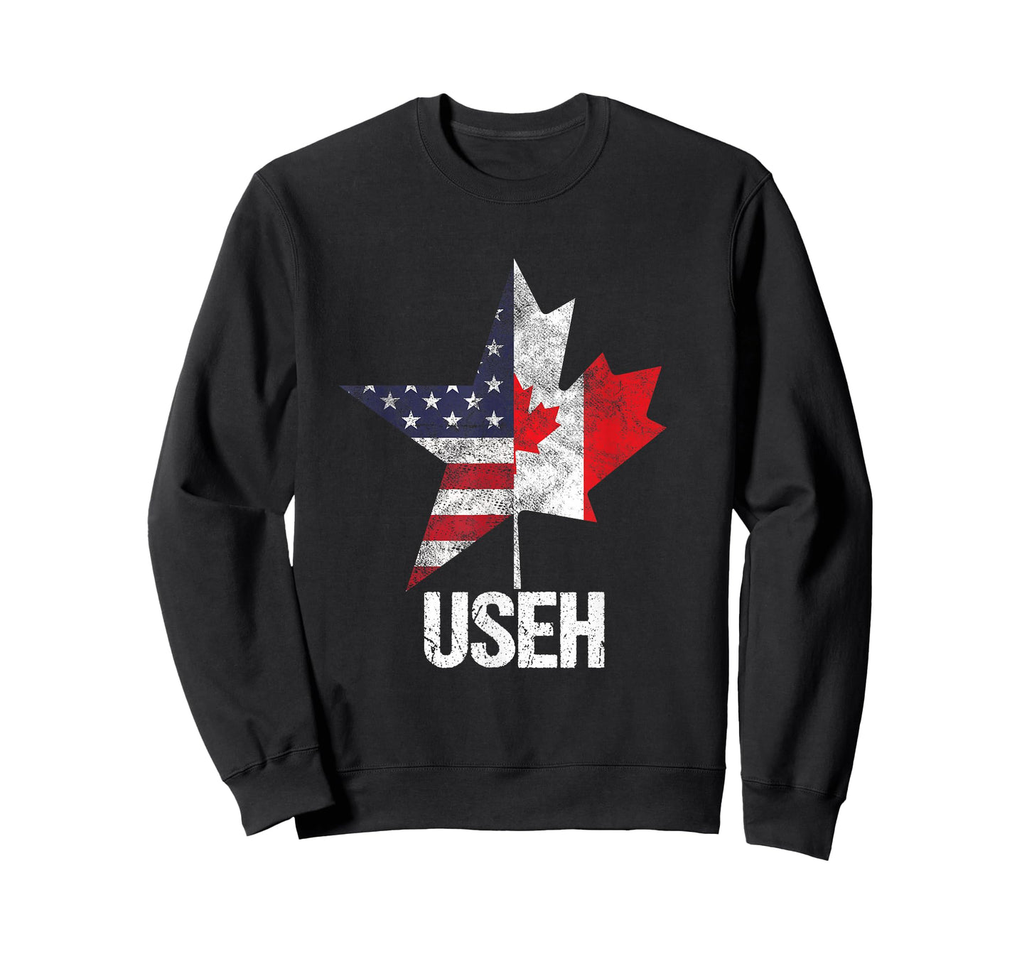Half Canadian American USEH Canada USA Flag United States T-Shirt