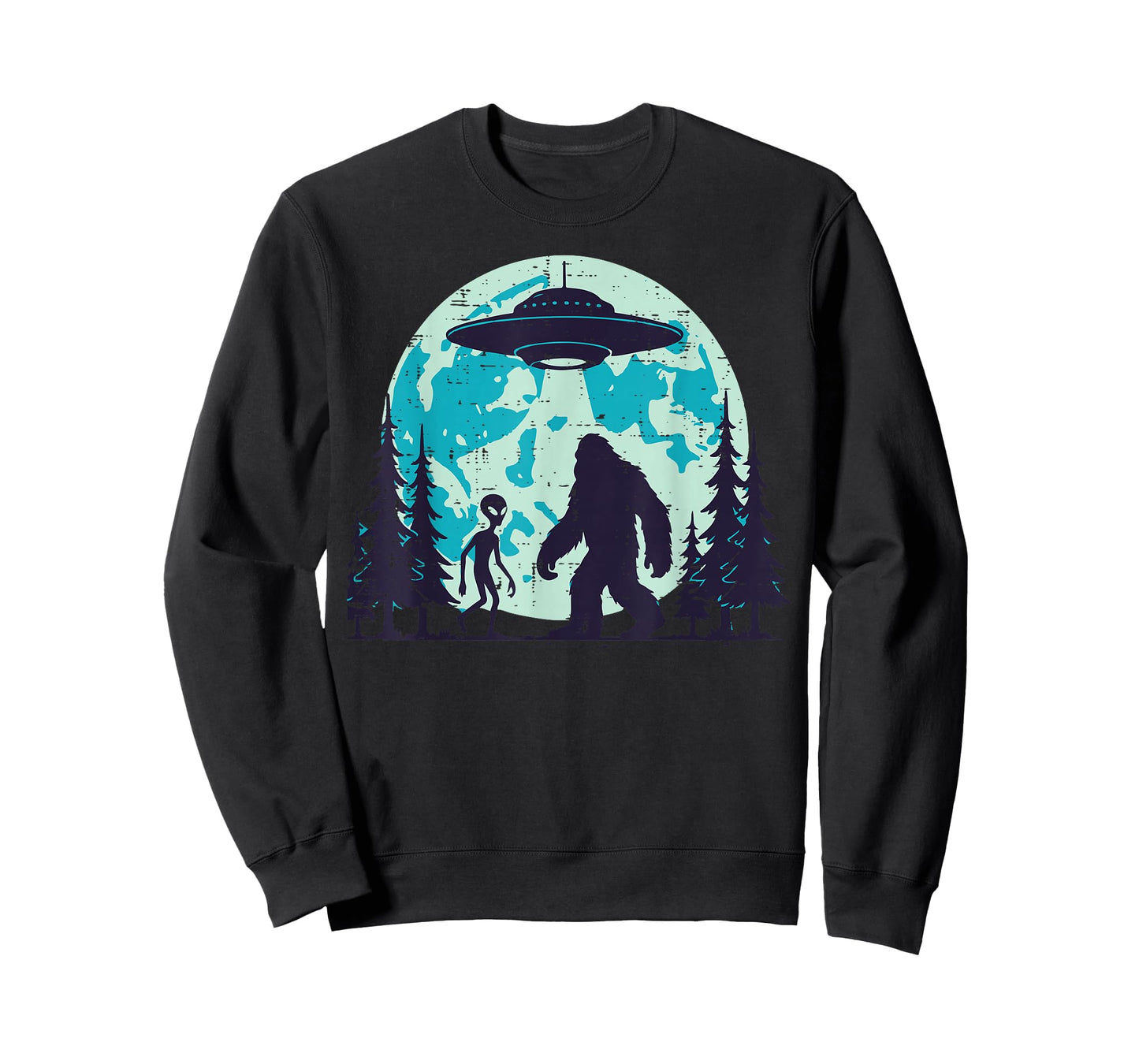 Bigfoot Alien Ufo Abduction Funny Sasquatch Men Women Kids T-Shirt