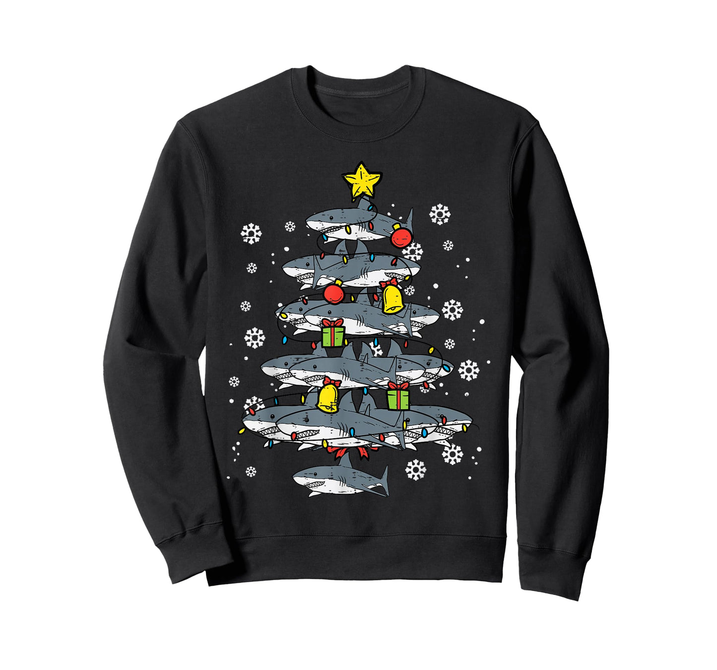 Sharks Christmas Tree Xmas Boys Toddler Kids Men Women Kids T-Shirt
