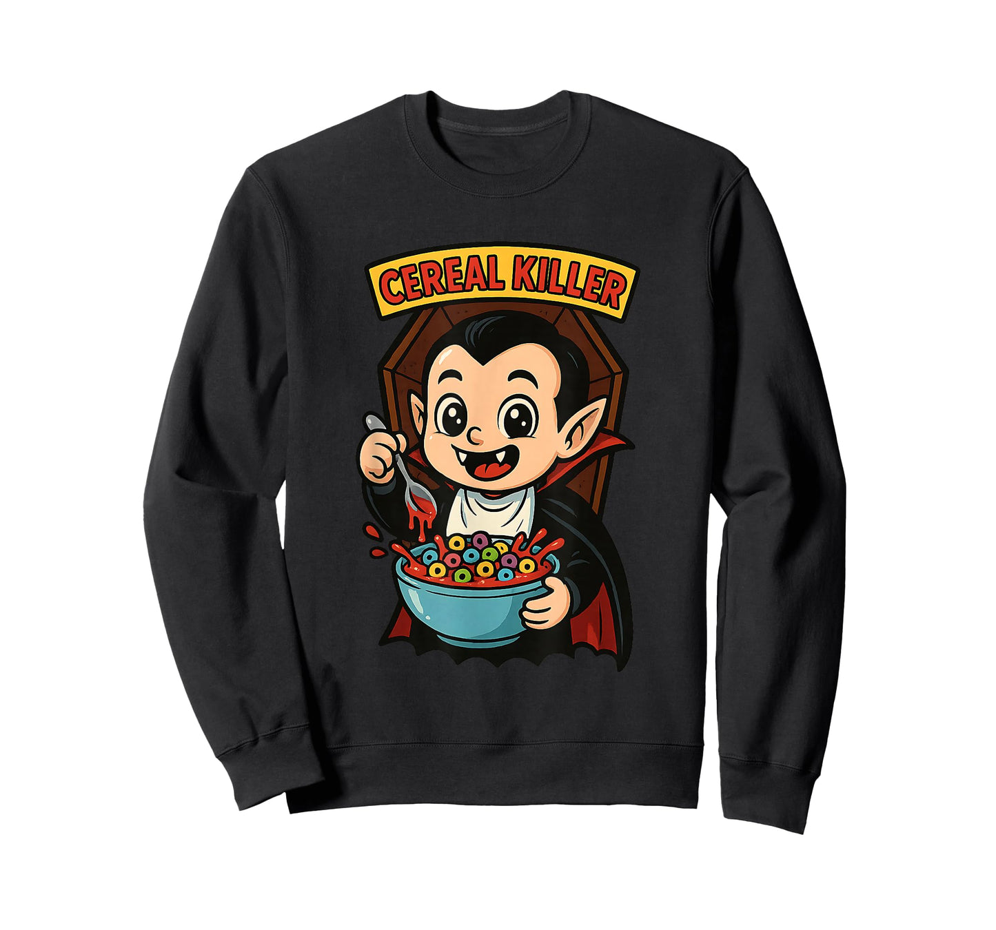 Cereal Killer Funny Vampire Pun Halloween Breakfast Horror T-Shirt