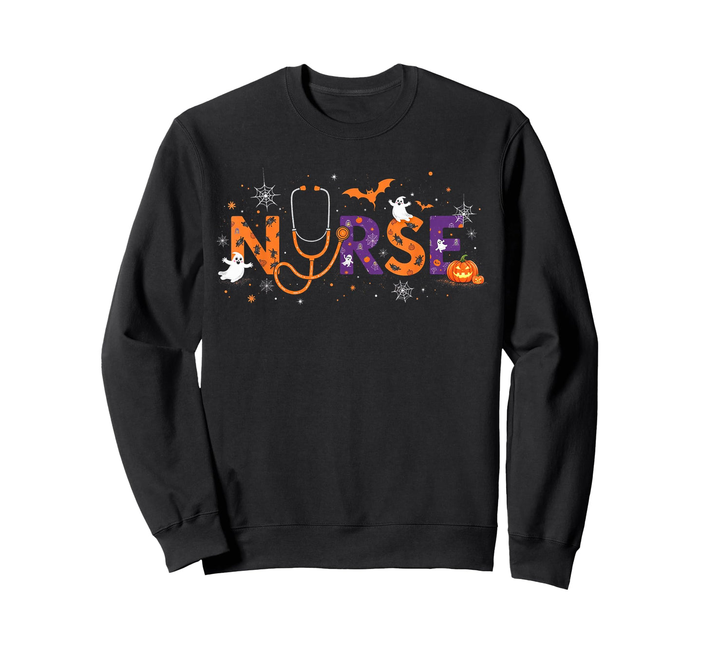 Halloween Nurse 2025 Funny Letter Nursing School Life Fall T-Shirt