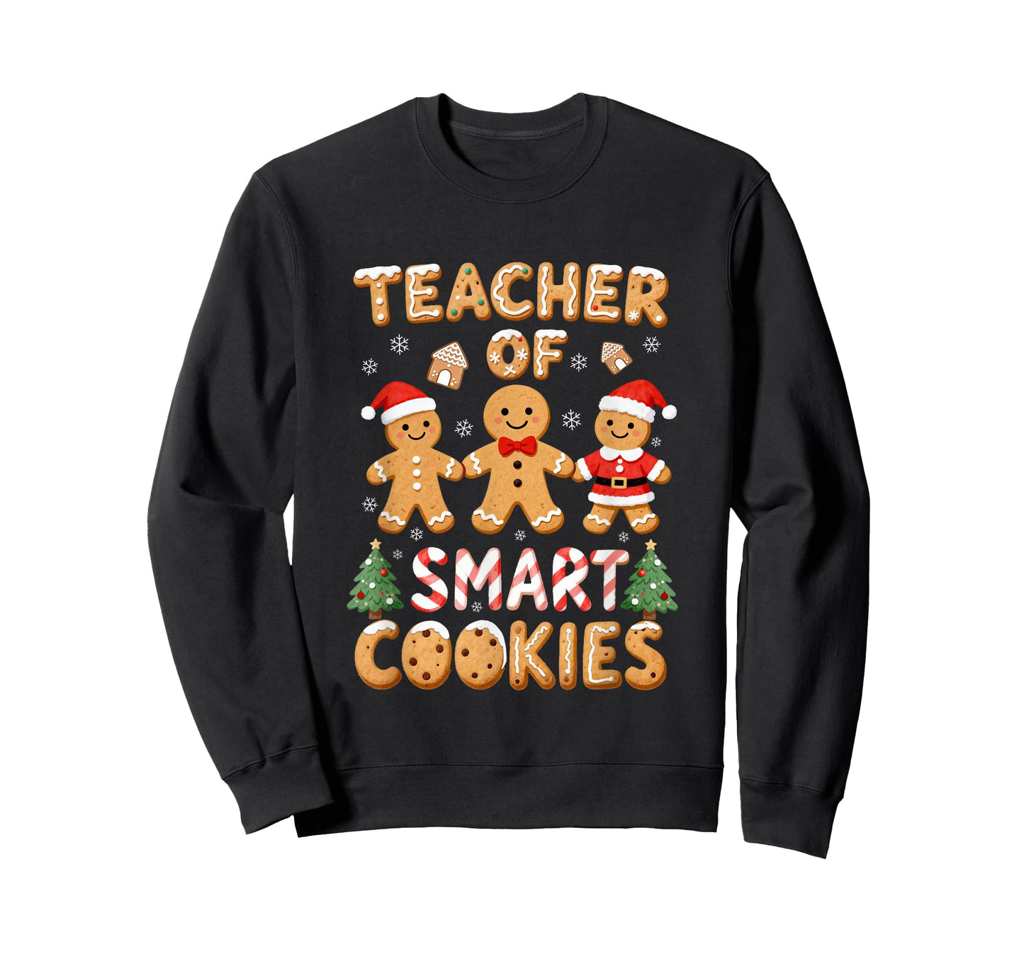 Christmas Teacher of Smart Cookies Gingerbread Man Teaching T-Shirt