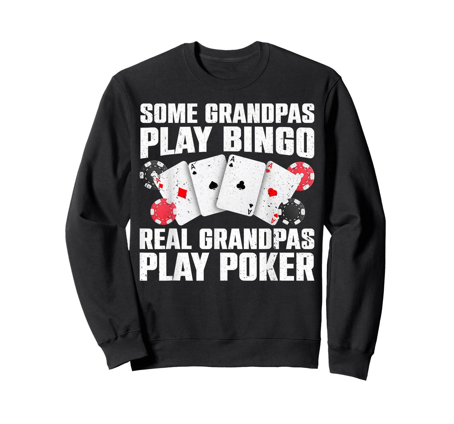 Cool Poker Lover Art For Grandpa Men Casino Card Gambling T-Shirt