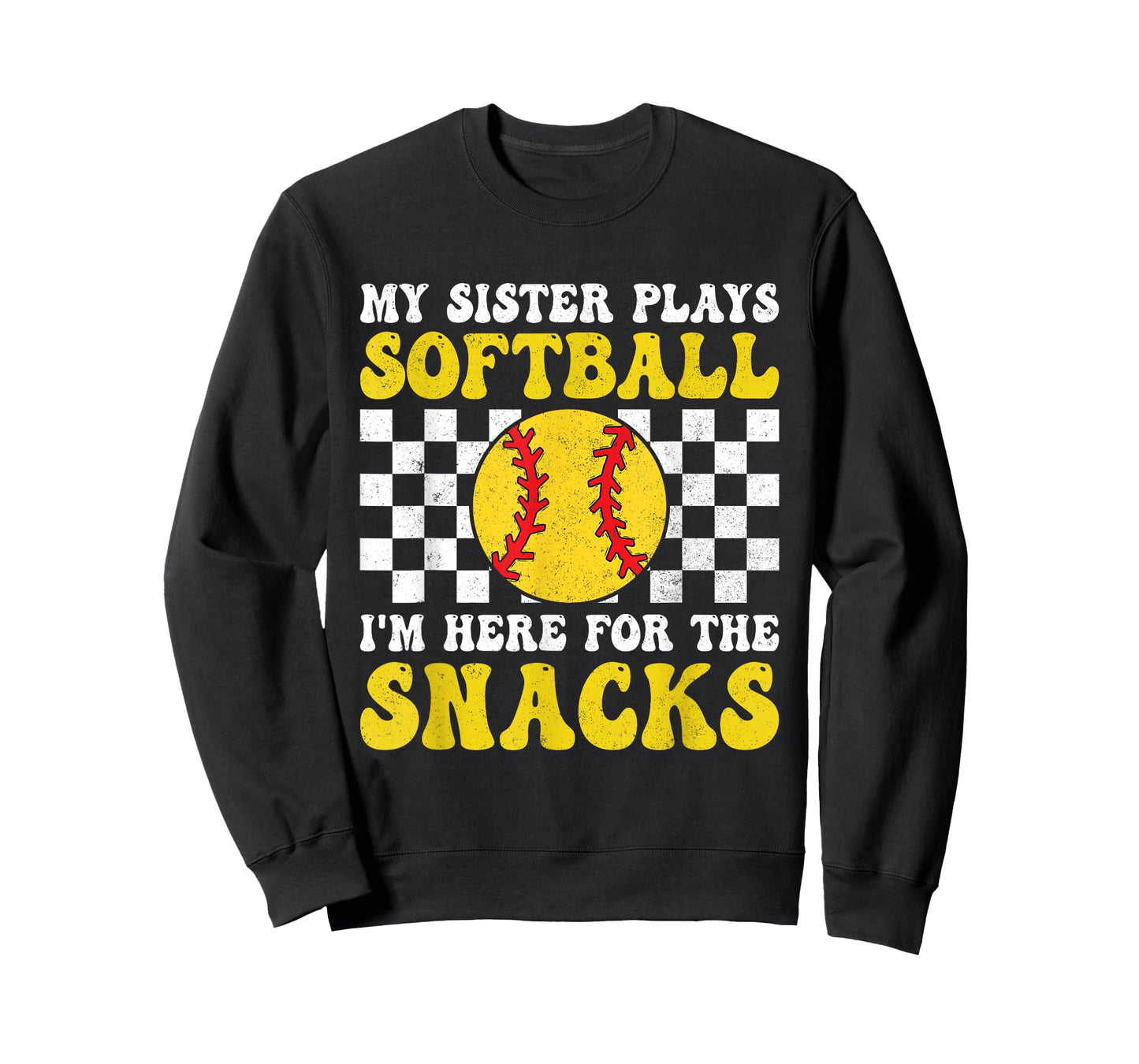 My Sister Plays Softball I'm Here for The Snacks Brother Kid T-Shirt