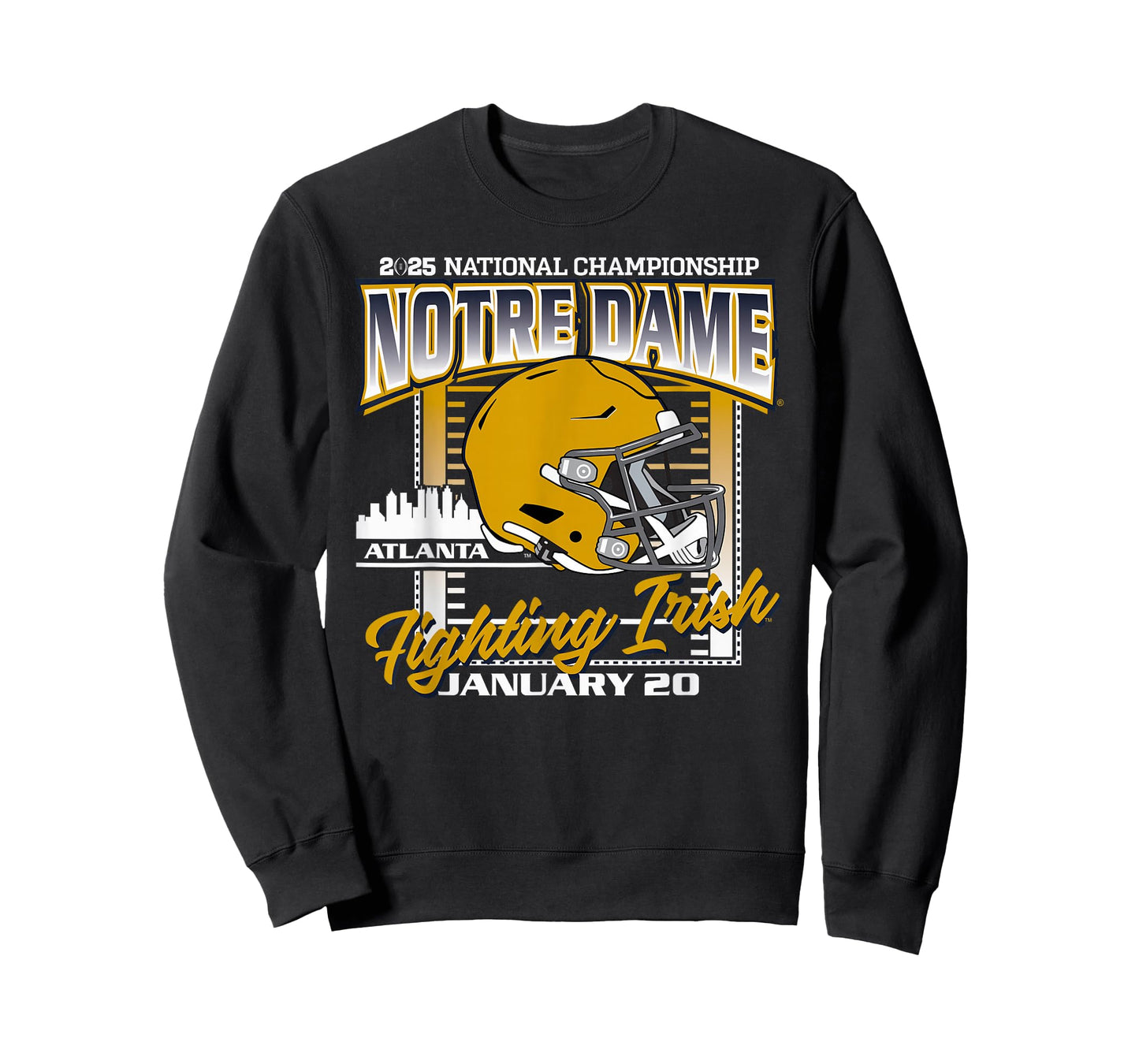 Elite Authentics Notre Dame Fighting Irish CFP National Championship 2025 T-Shirt - Blue, Small