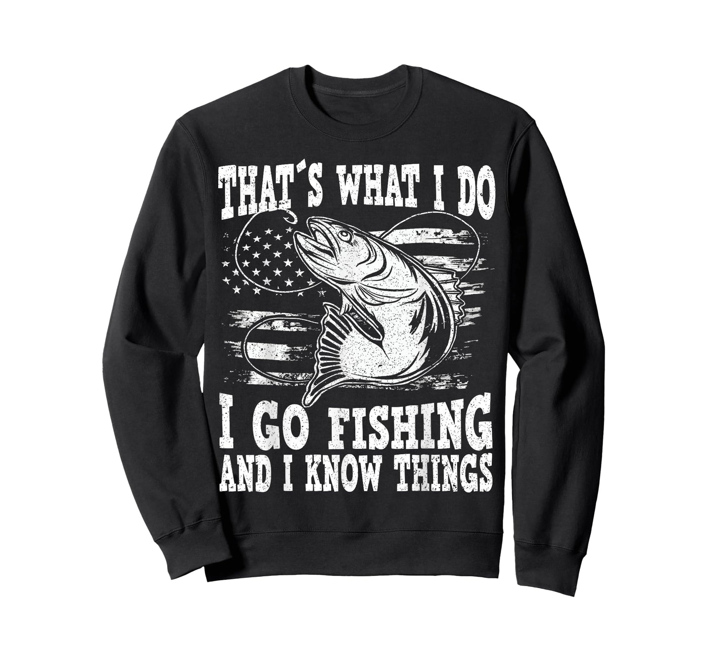 Funny Fishing saying and sarcastic Fisherman quote Thats what i do i go fishing, funny fishing T-Shirt, Men's Unisex Black Small Crew Neck Short Sleeve T-Shirt