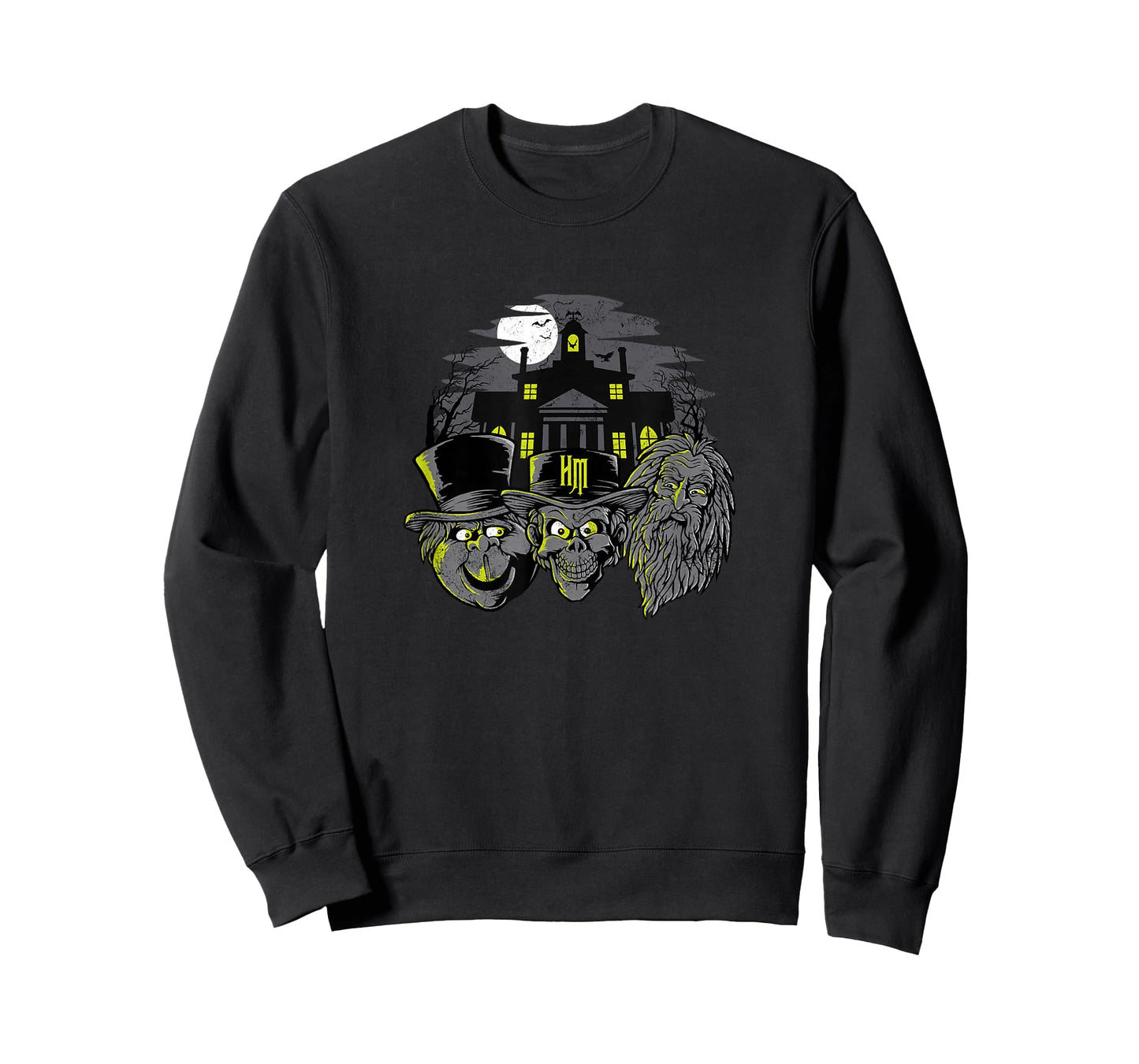 The Haunted Mansion Three Hitchhiking Ghosts Heads Retro T-Shirt