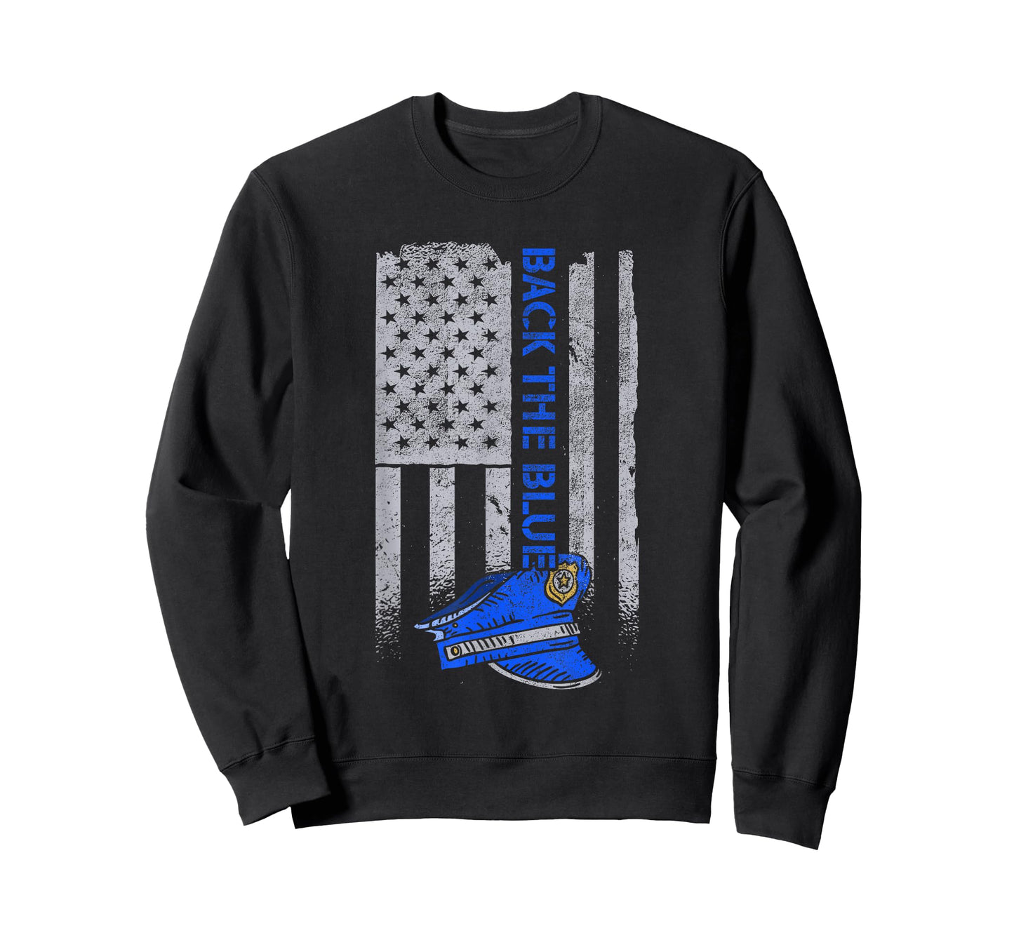 Back The Blue Police American Flag T-Shirt