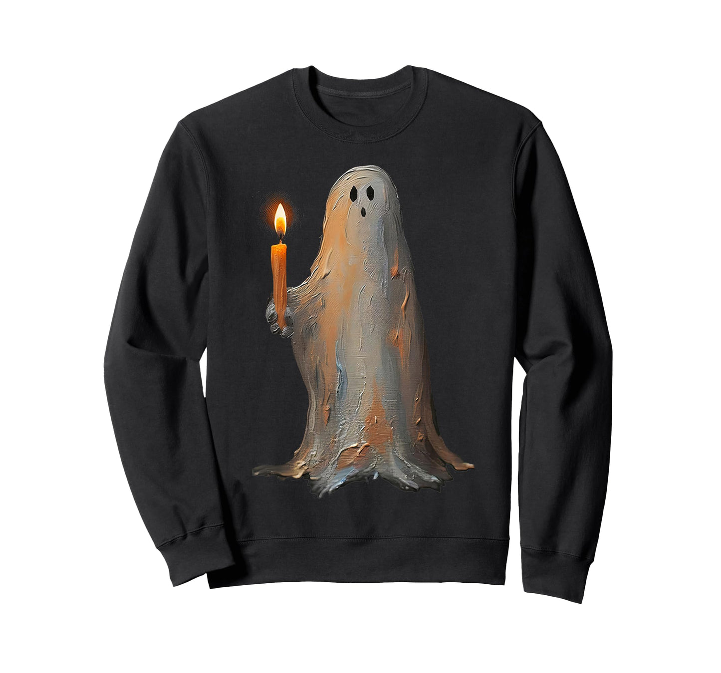 Halloween Ghost Holding Candle Spooky T-Shirt