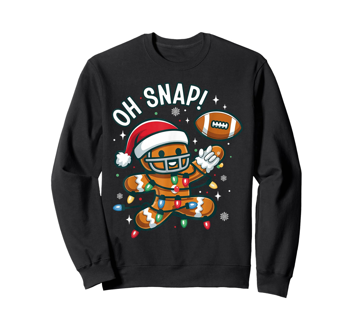 Gingerbread Cookie Playing Football Christmas Xmas Boys Men T-Shirt