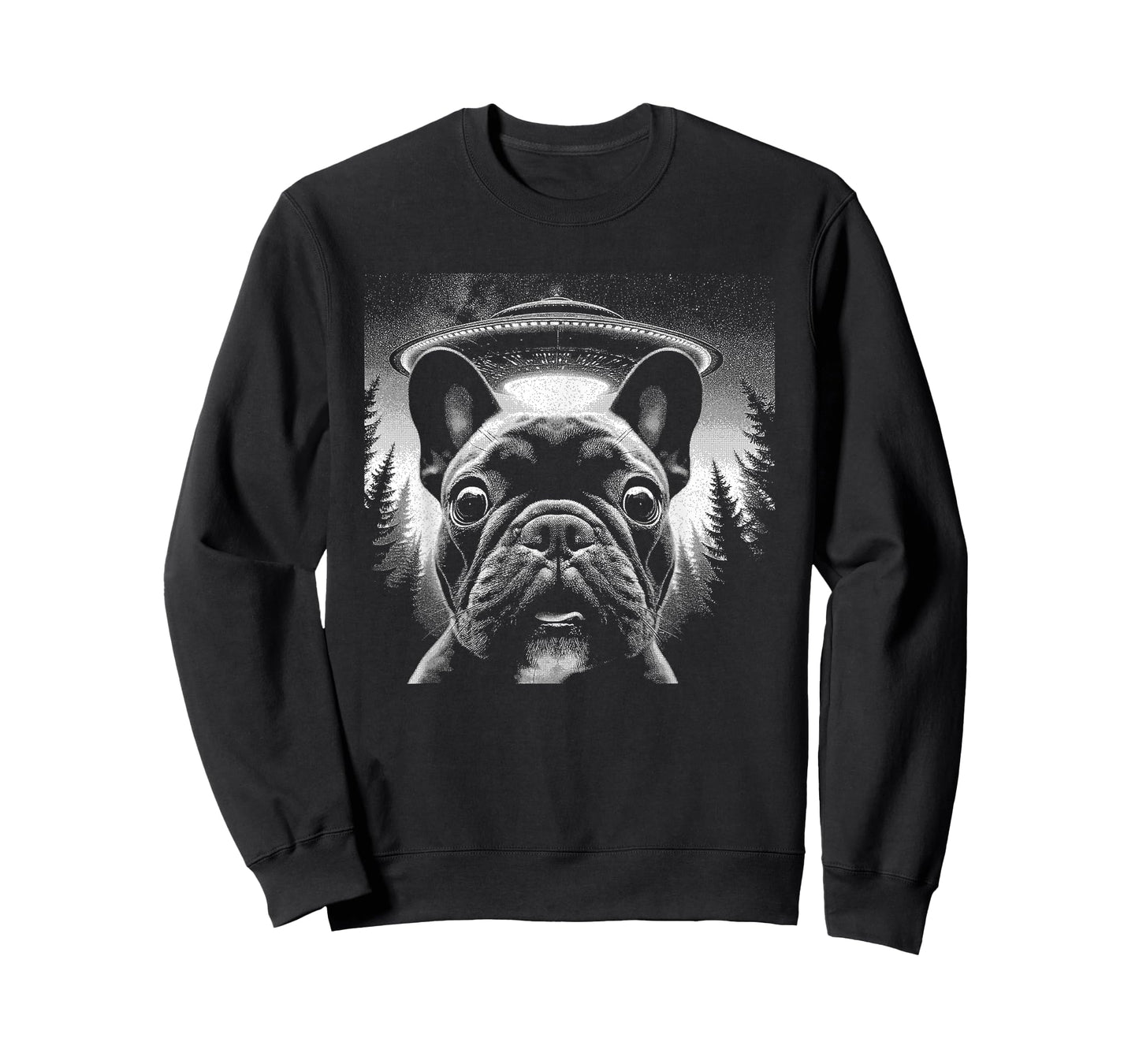 French Bulldog Selfie With UFO - Funny Graphic Alien Lover Men Women Kids T-Shirt