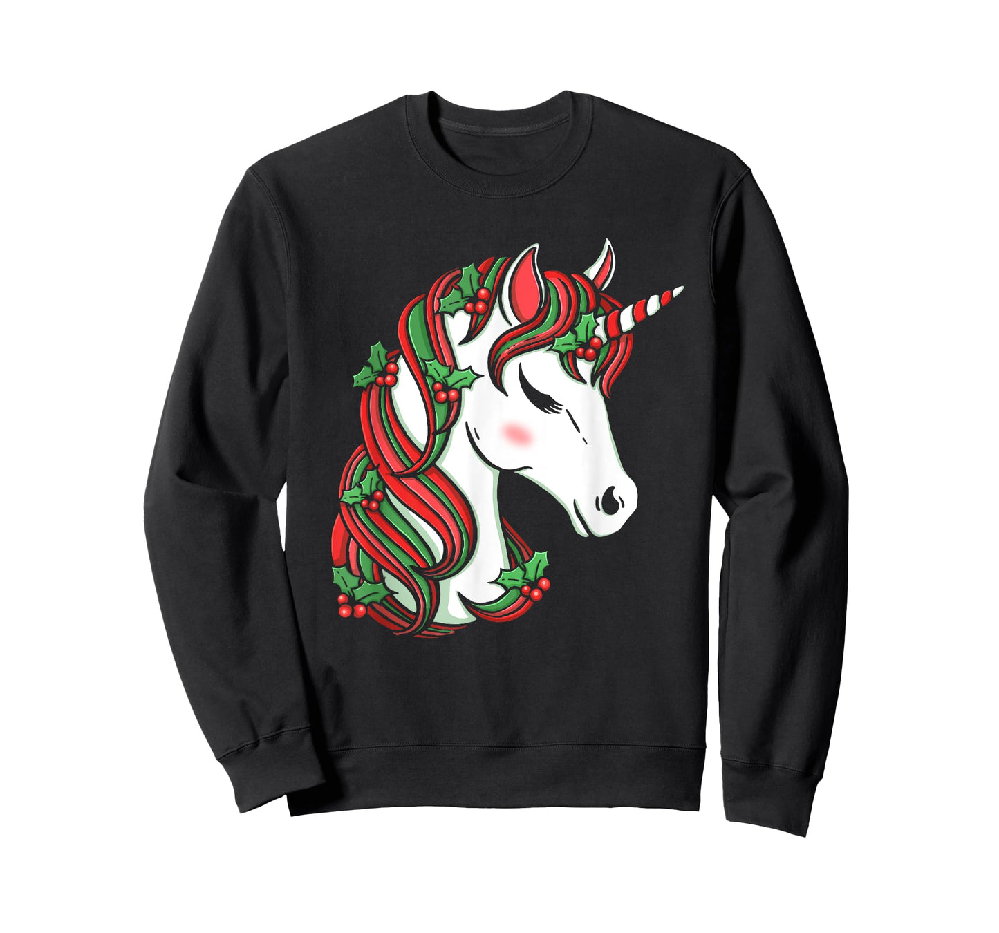 Cute Candy Cane Unicorn Christmas Matching Top T-Shirt