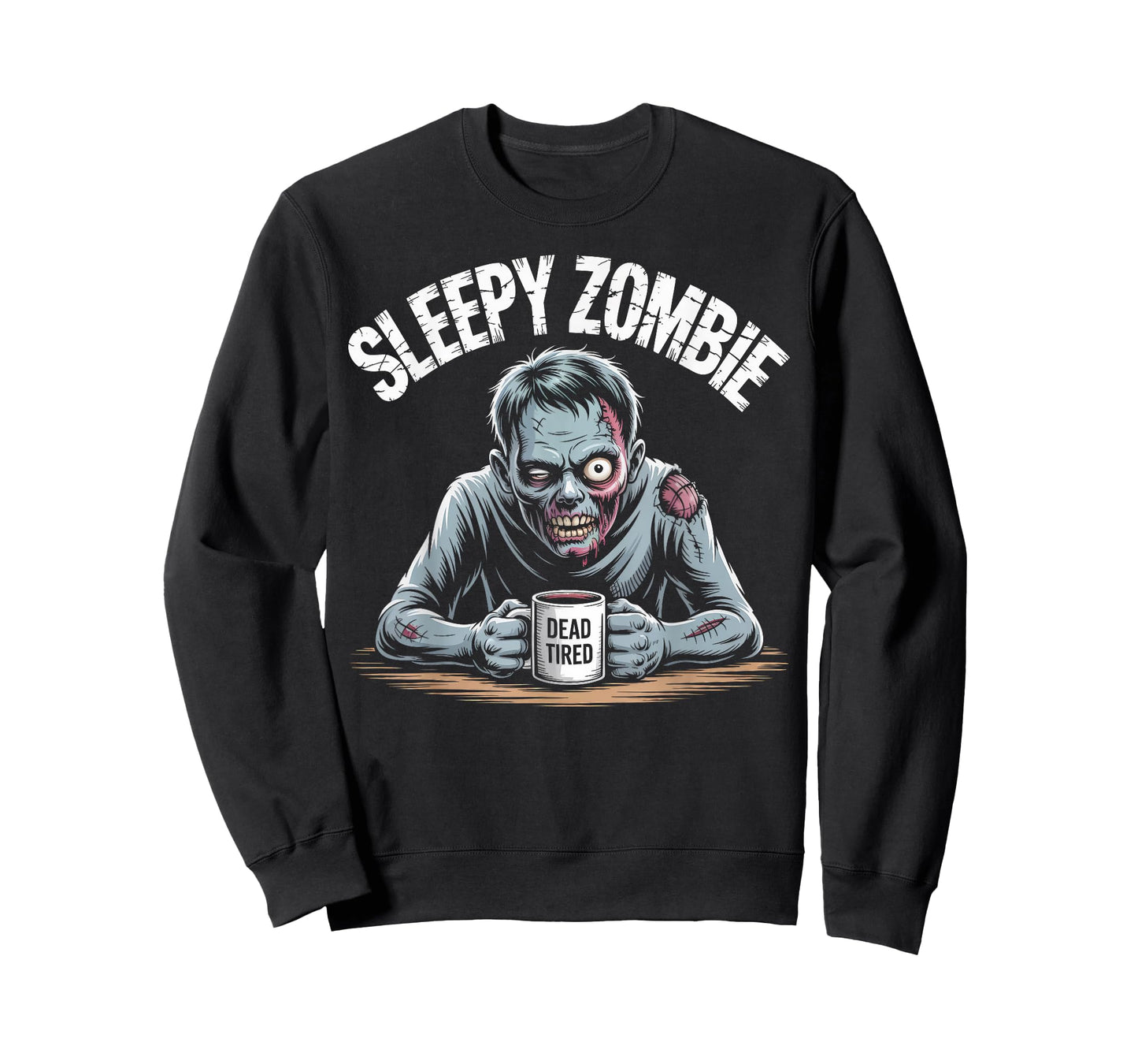 Sleepy Zombie Coffee Lover Funny Undead T-Shirt