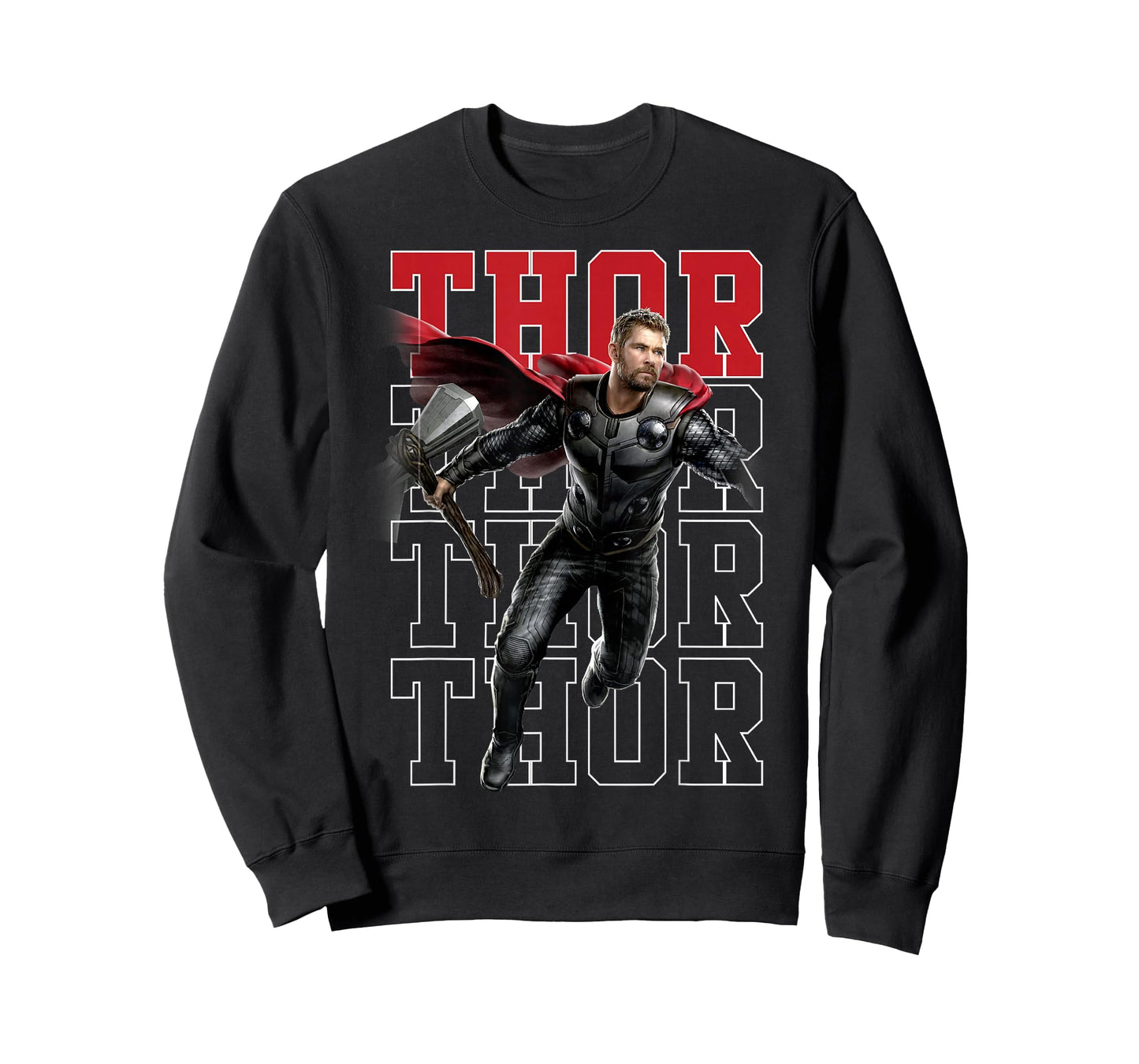 Marvel Avengers Endgame Thor Pose Name Stack Graphic Tee T-Shirt