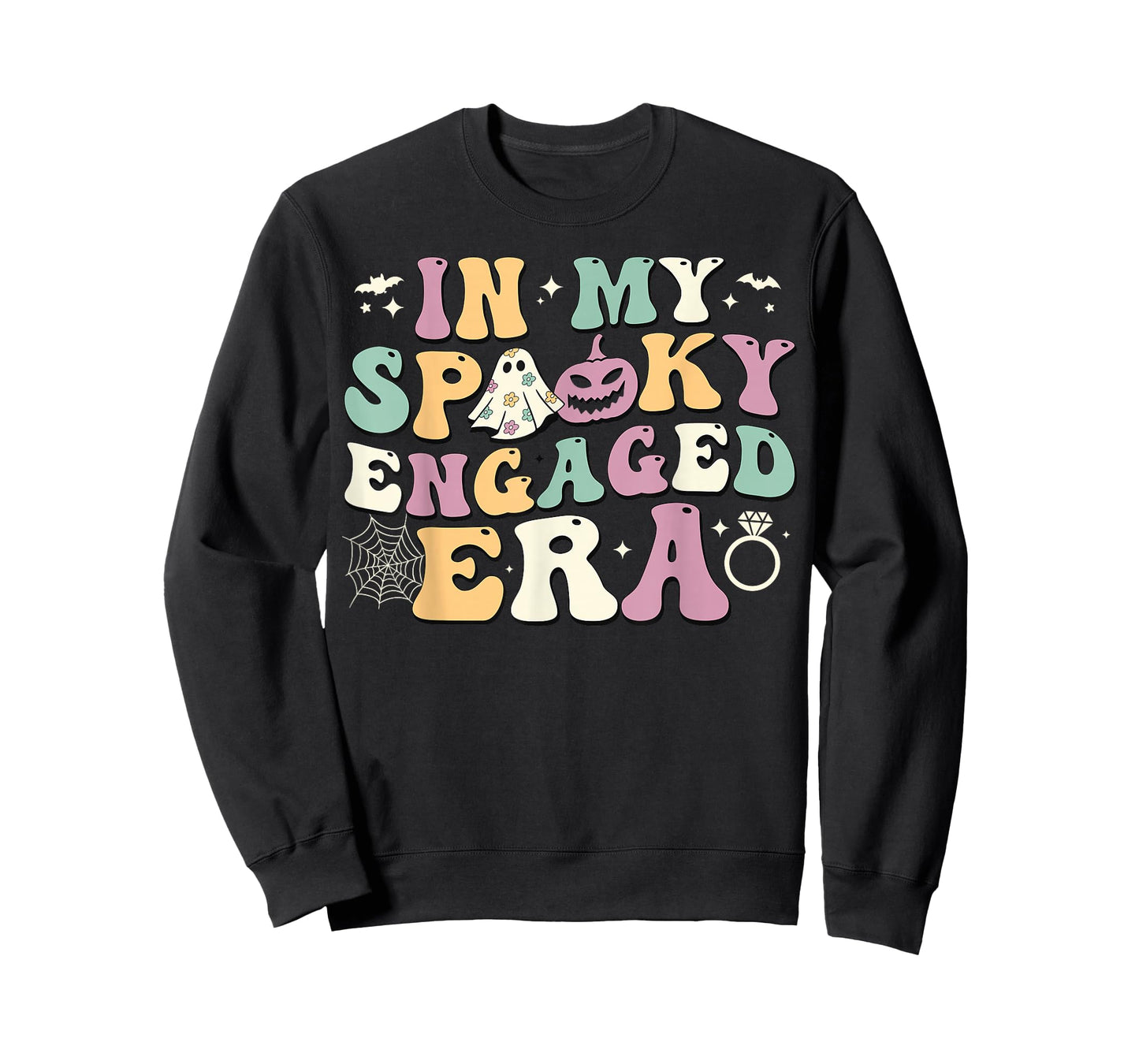 In My Spooky Engaged Era Ghost Pumpkin Halloween Fiance T-Shirt