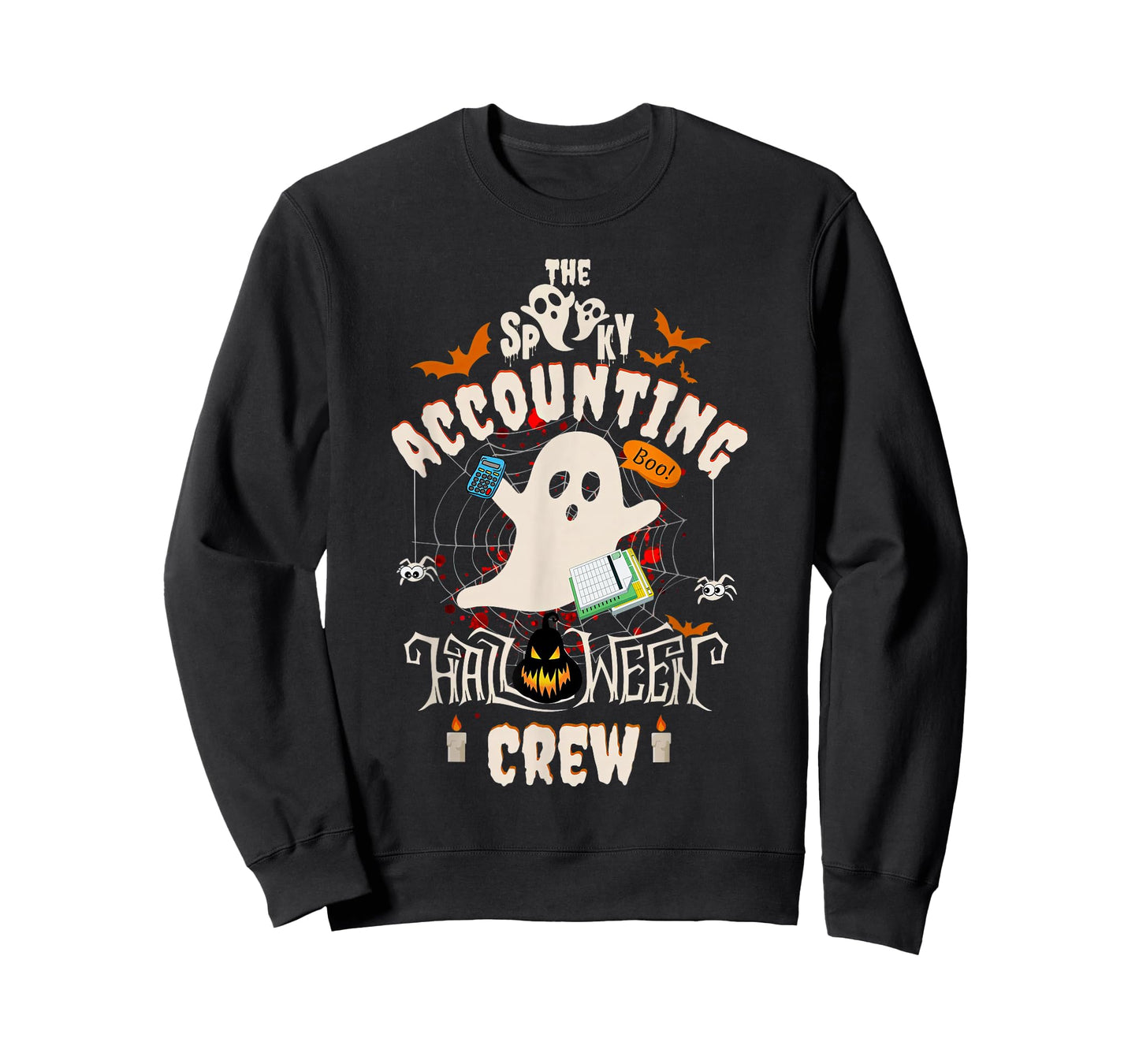 Spooky Accounting Halloween Crew Bookkeeper Accountant Ghost T-Shirt