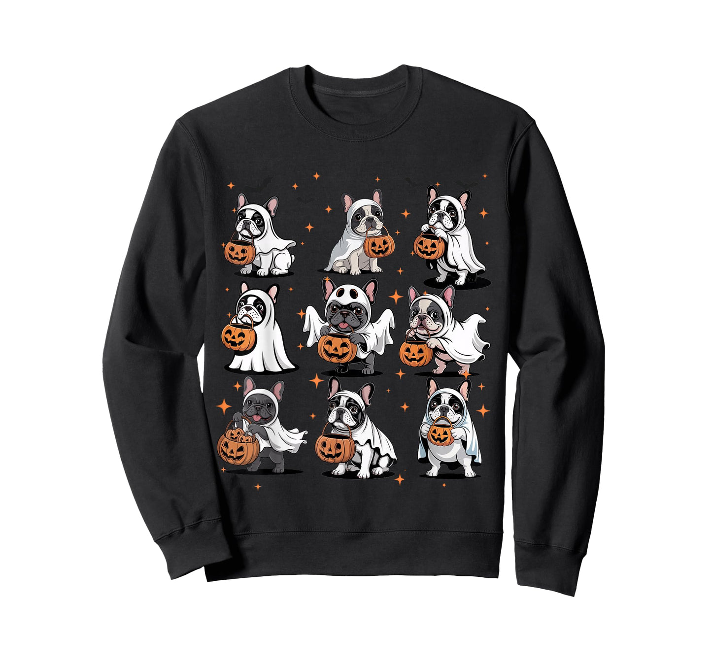 Cute Fall French Bulldog Ghost Costume Dog Lover Halloween T-Shirt
