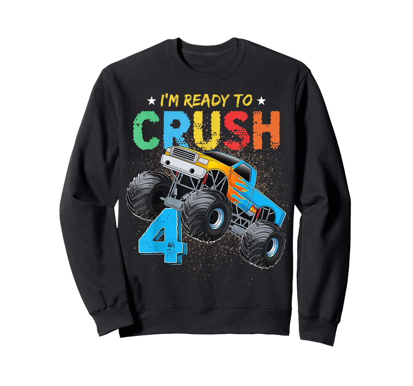 Ready To Crush 4 Monster Truck 4th Birthday Boys Kids T-Shirt