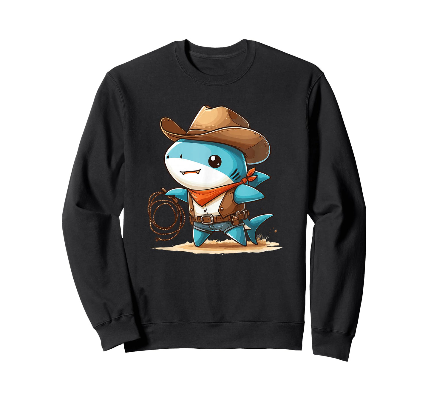 Western Rodeo Cowboy Hat Shark Texas Animals T-Shirt