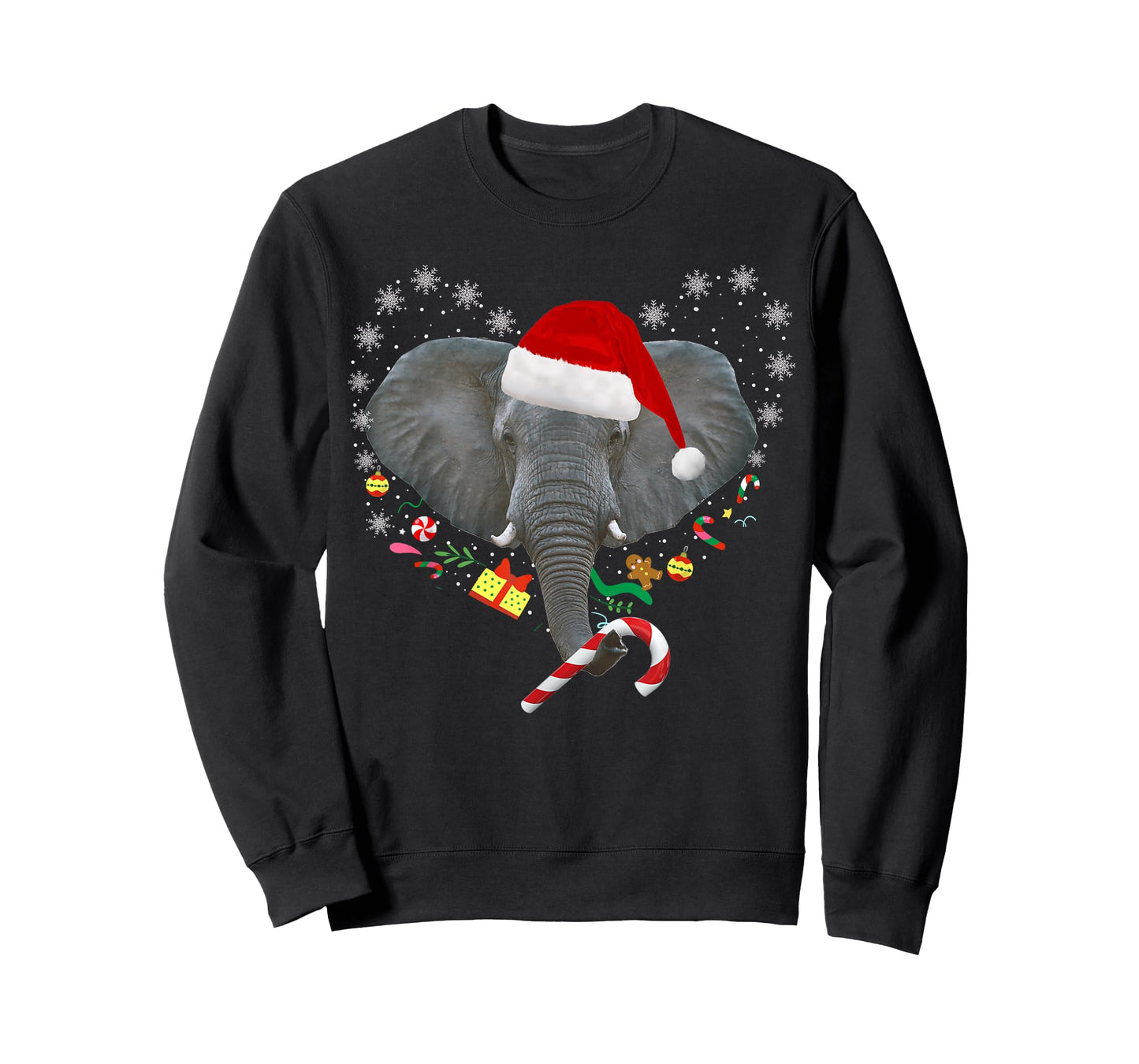 Christmas Elephant Santa Hat Funny Elephant Lover Xmas Gift T-Shirt