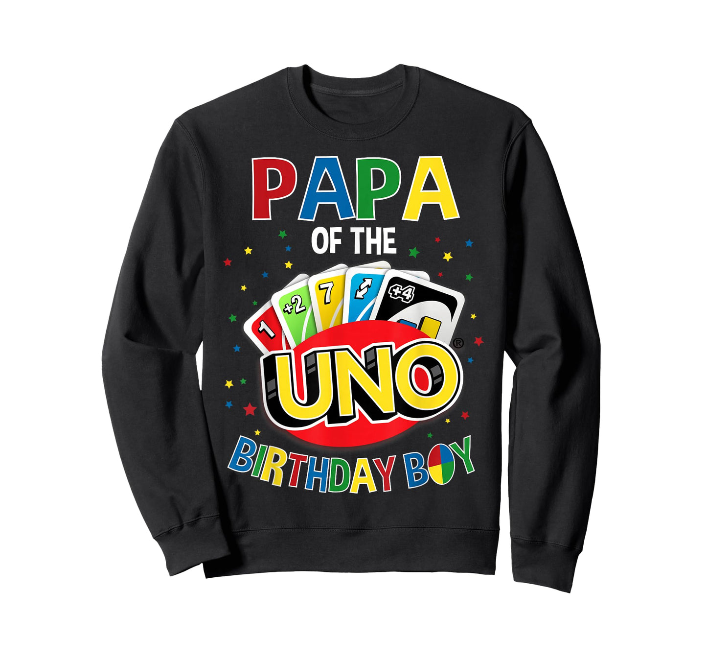 Papa of The Birthday Boy Uno Game B-Day Family Party T-Shirt