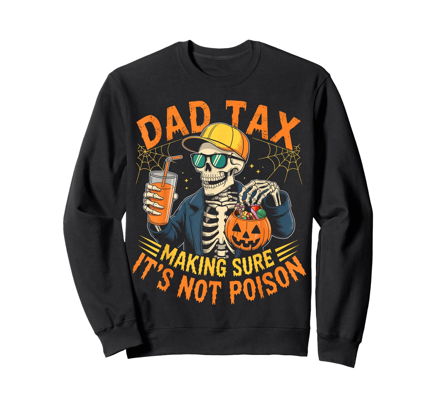 Dad Tax Halloween Pumpkin Candy Funny Skull Men Dad Joke T-Shirt