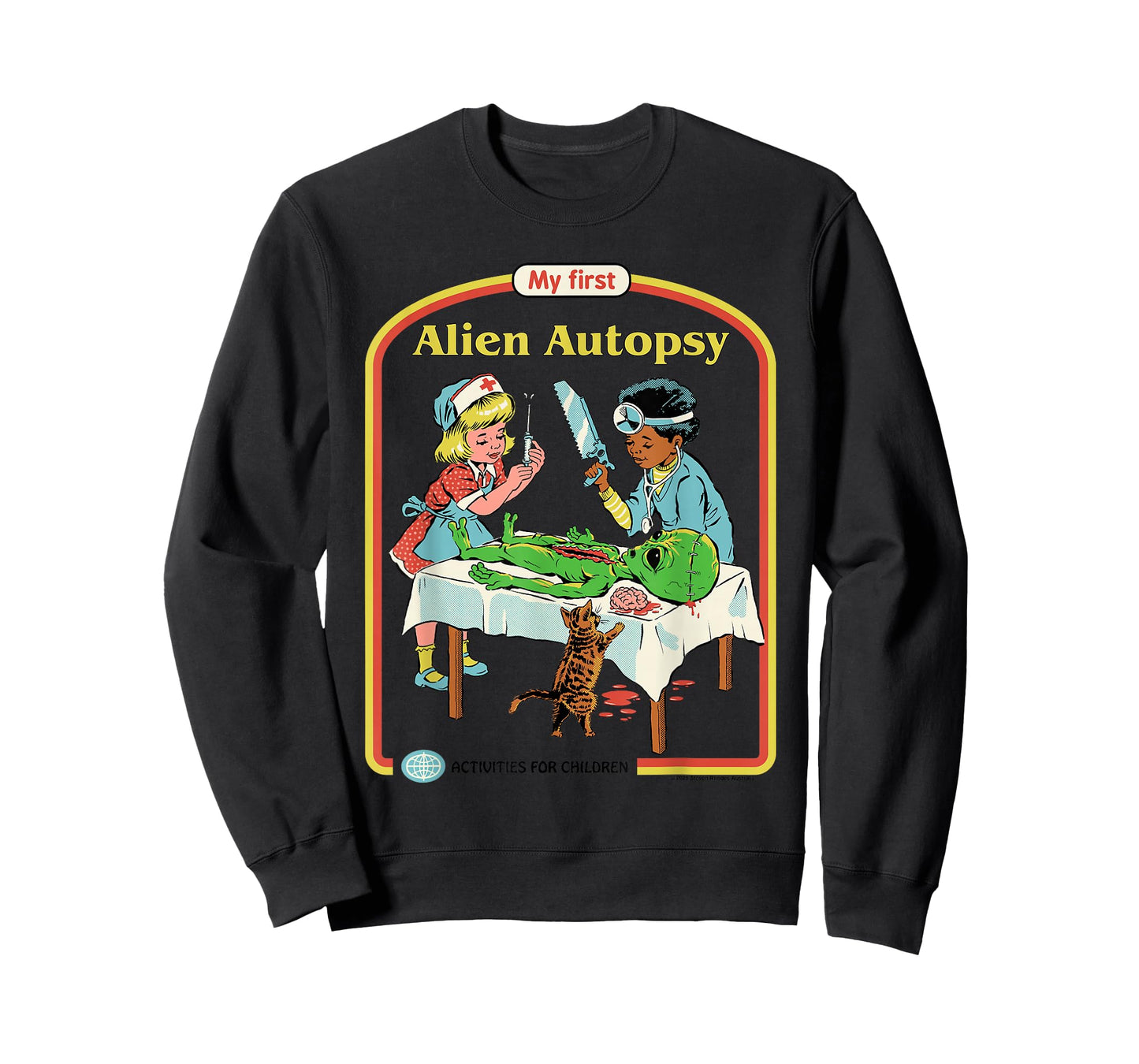 First Alien Autopsy Sarcastic Retro Funny Adult Humor T-Shirt