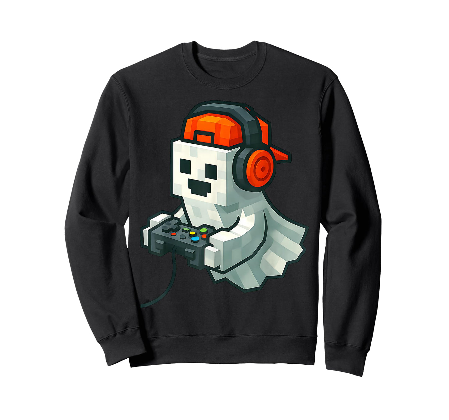 Halloween Ghost Gamer Funny Pixel Video Gaming Boys Men Kids T-Shirt