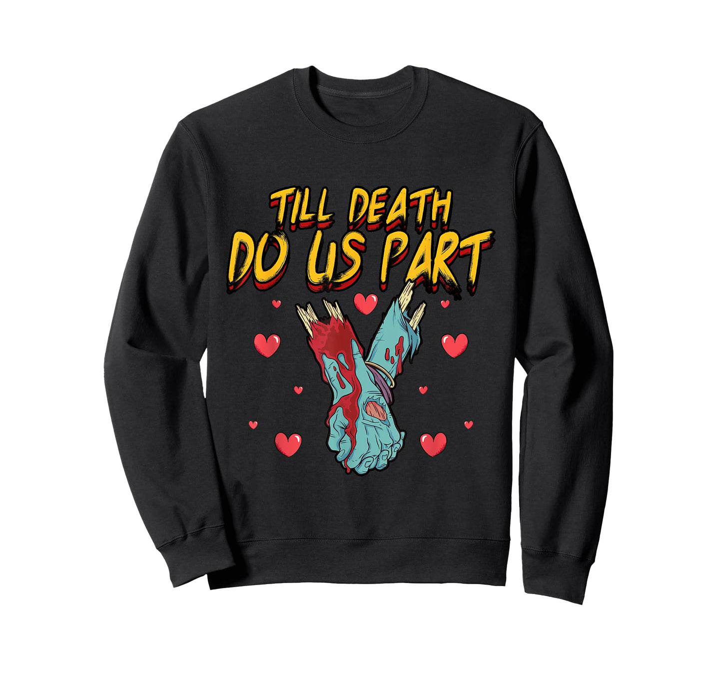 Funny Till Death Do Us Part Bride Groom Zombie Wedding T-Shirt
