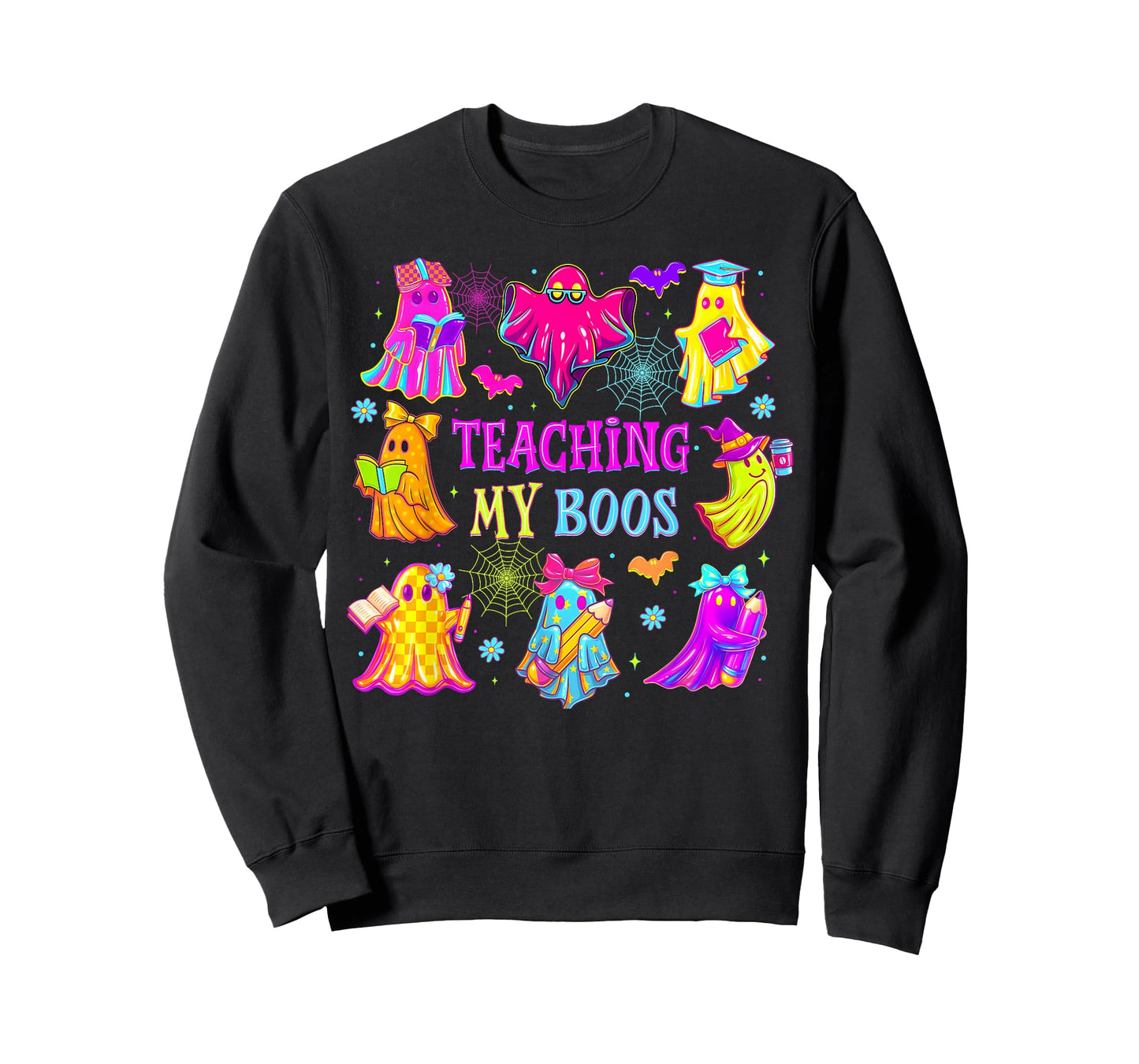 Cute Boo Ghost Groovy Teacher Teaching My Boos Halloween T-Shirt