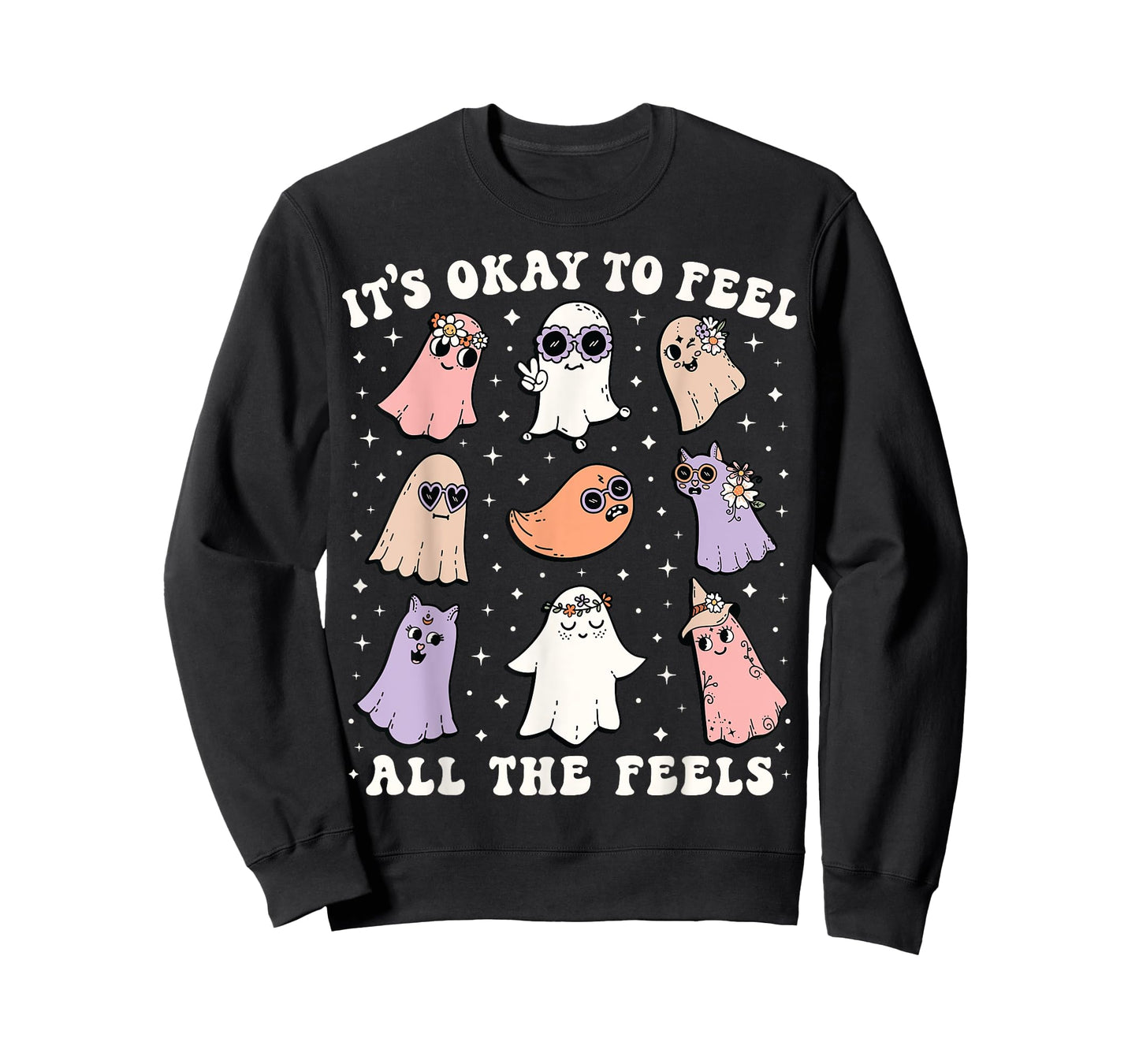 It’s Okay to Feel All the Feels Shirt Halloween Cute Ghost T-Shirt