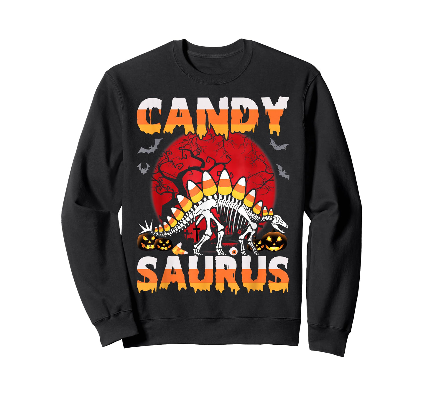 Funny Candysaurus Candy Corn Toddler Kid Dinosaur Halloween T-Shirt