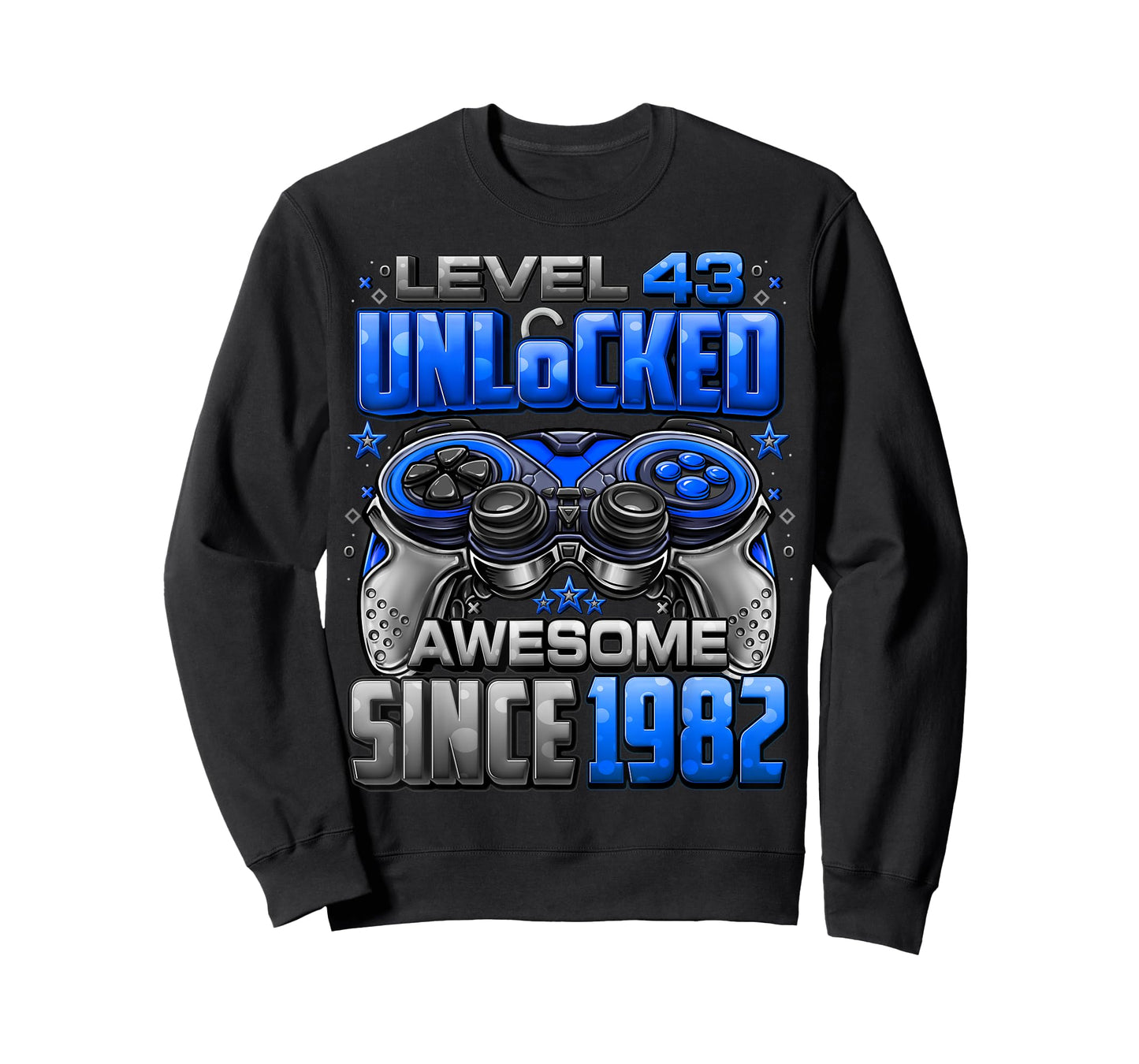 Level 43 Unlocked Awesome Since 1982 43rd Birthday Gaming T-Shirt