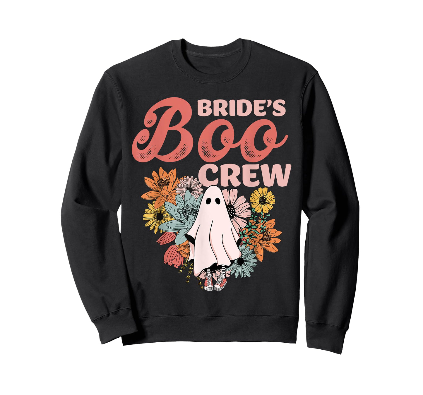 Bride's Boo Crew Floral Ghost Wedding Bachelorette Halloween T-Shirt