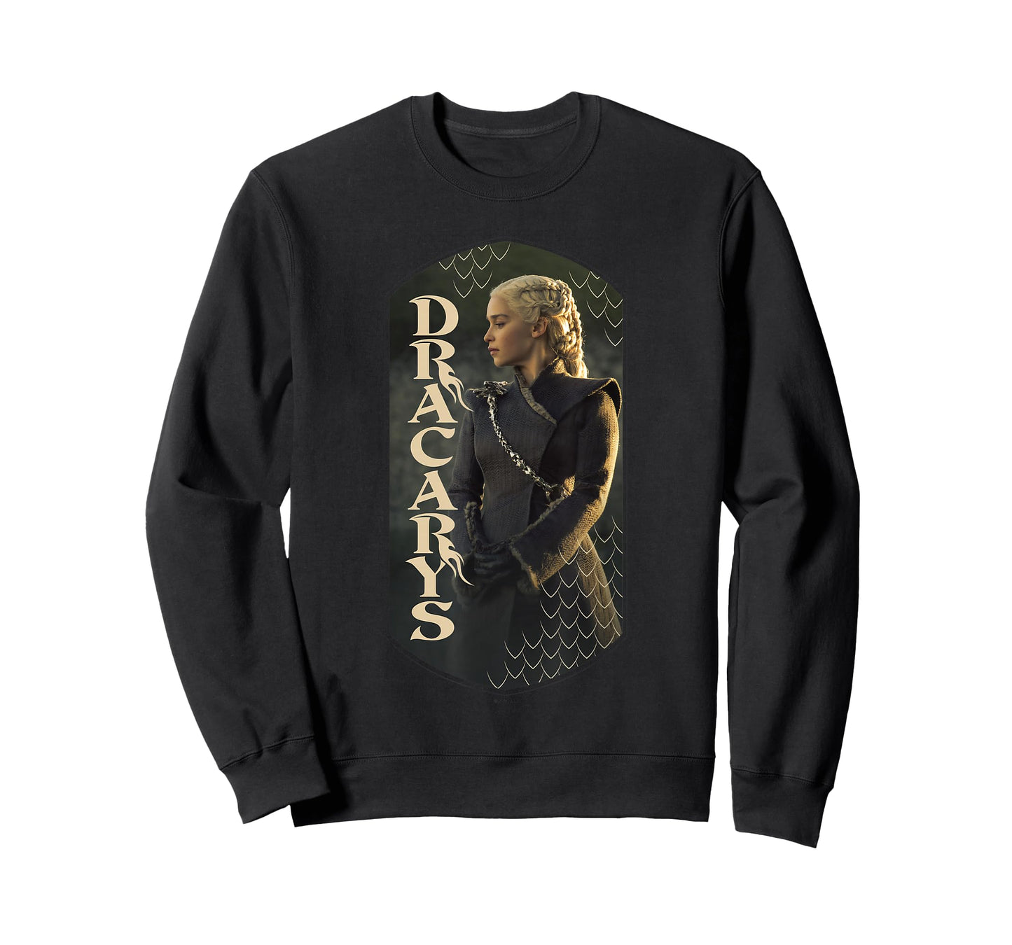 Game Of Thrones Dracarys Daenerys Targaryen Vignette Panel T-Shirt, Small, Black