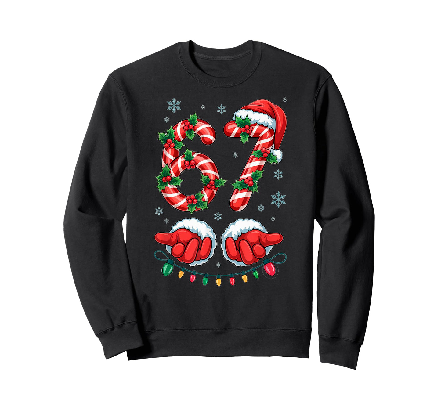 Santa Six Seven 67 Meme Christmas 67 Candy Cane Kids Boys T-Shirt