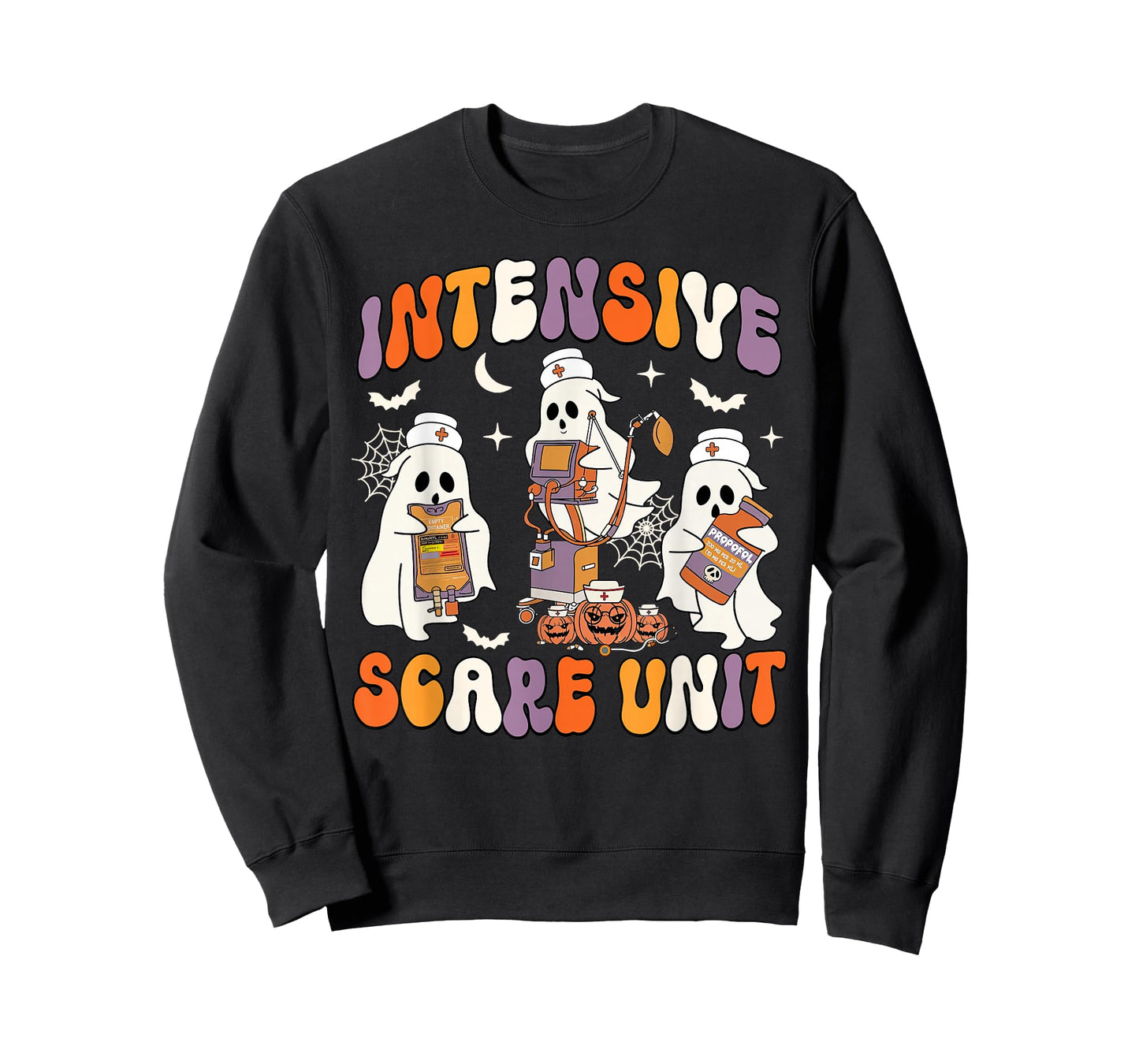Intensive Care Scare Unit Ghost Nurse ICU Nursing Halloween T-Shirt