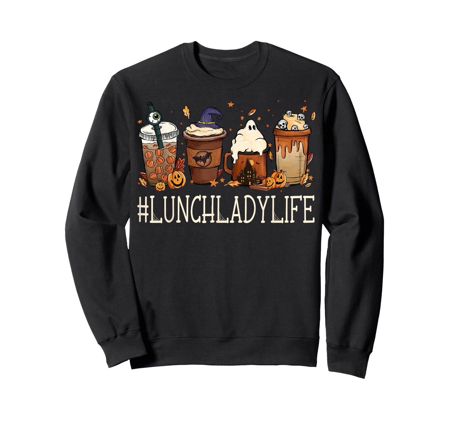 Lunch Lady Horror Coffee Spooky Halloween Pumpkin Autumn T-Shirt