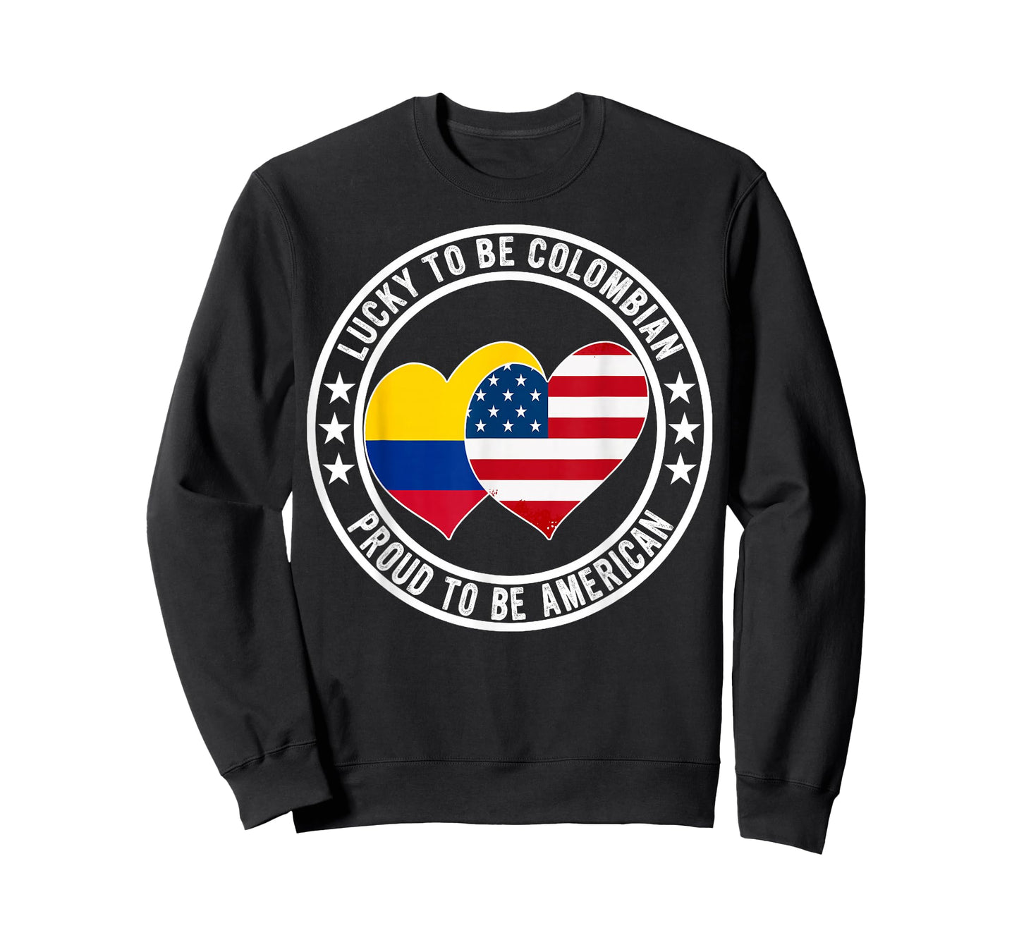 Lucky To Be Colombian Proud To Be American Colombia USA Flag T-Shirt