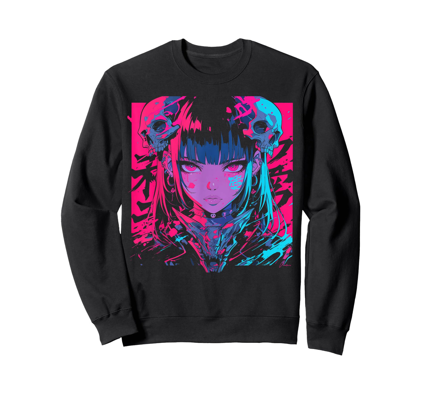 Goth Grunge Demon Anime Girl Waifu Horror Alt Aesthetic T-Shirt