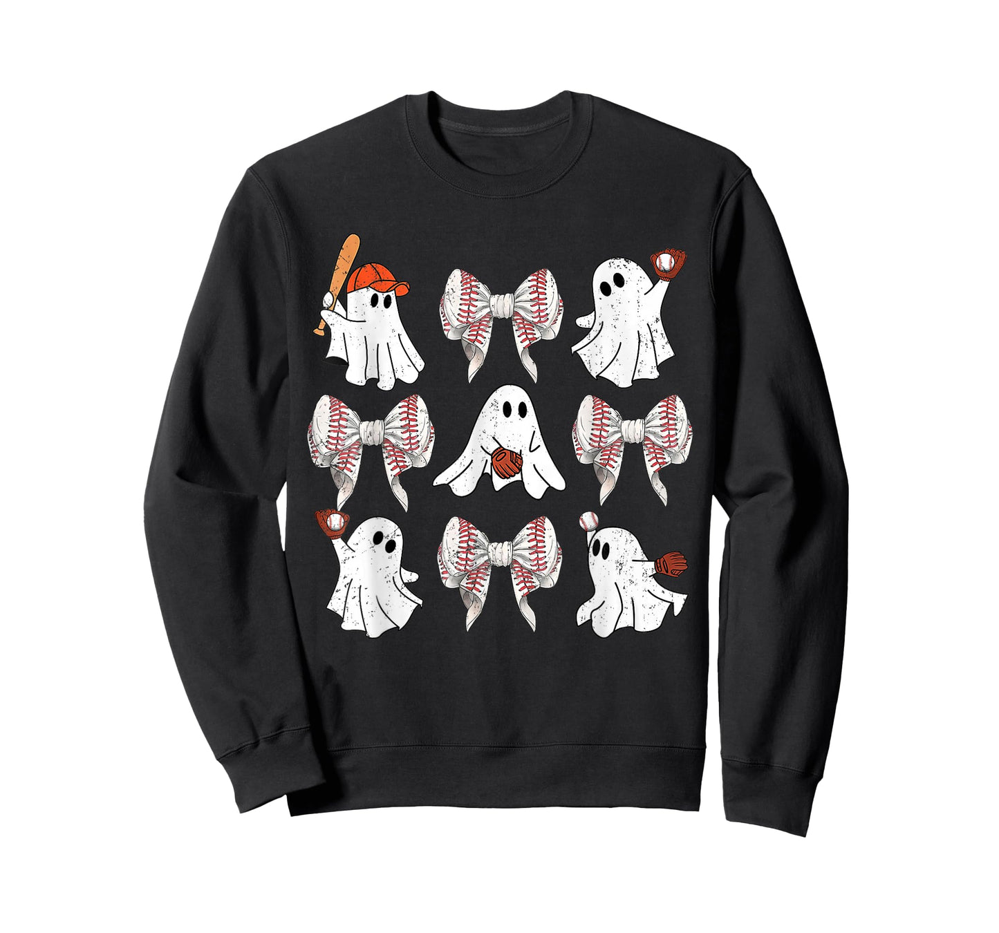 Baseball Player Halloween Bow Coquette Ghost Halloween Tee T-Shirt