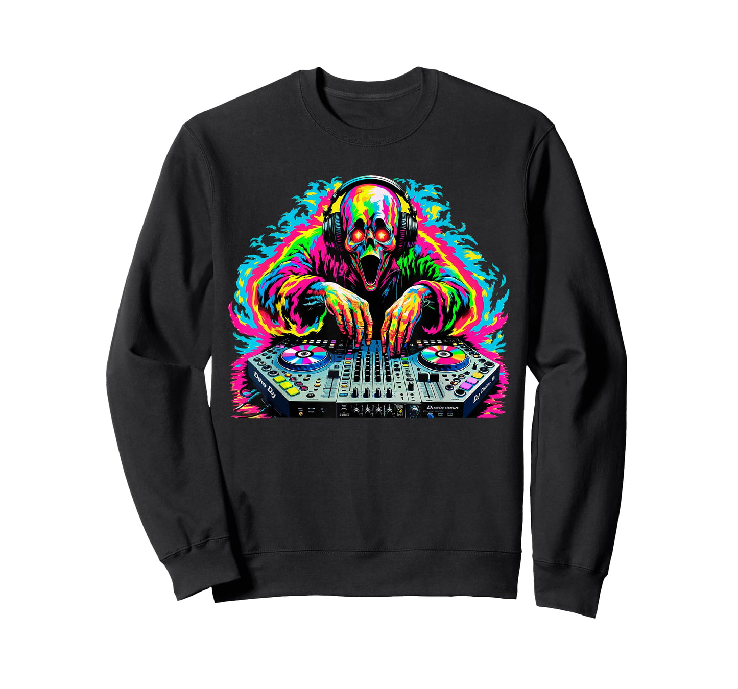 Scary DJ Ghost Halloween Techno Rave EDM Music Festival T-Shirt