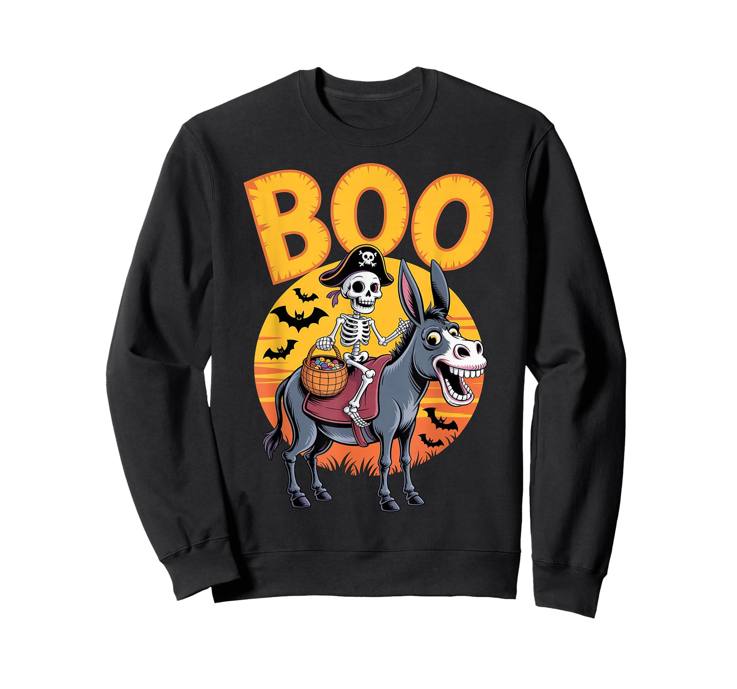 Spooky Donkey Costume on Boo Donkey Halloween T-Shirt