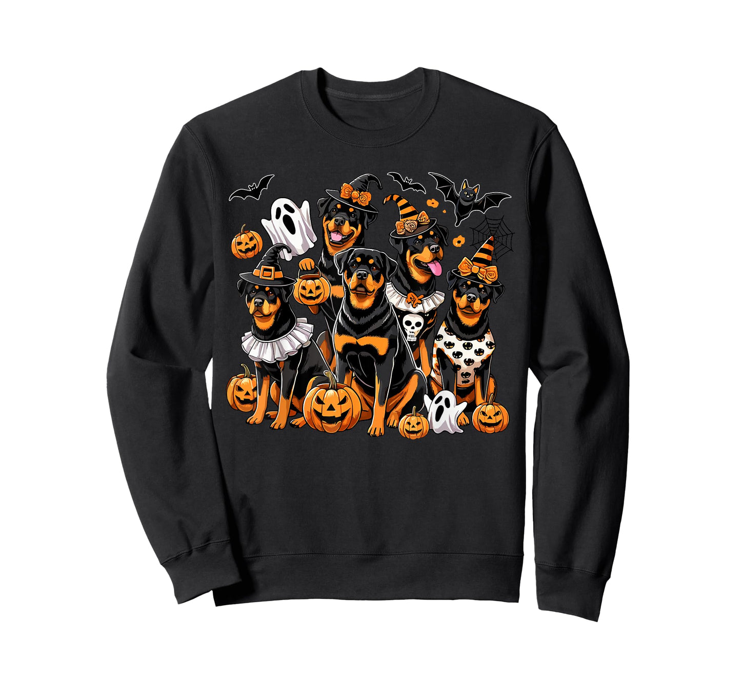 Rottweiler Halloween Costume, Dog Ghost Witch Hat T-Shirt