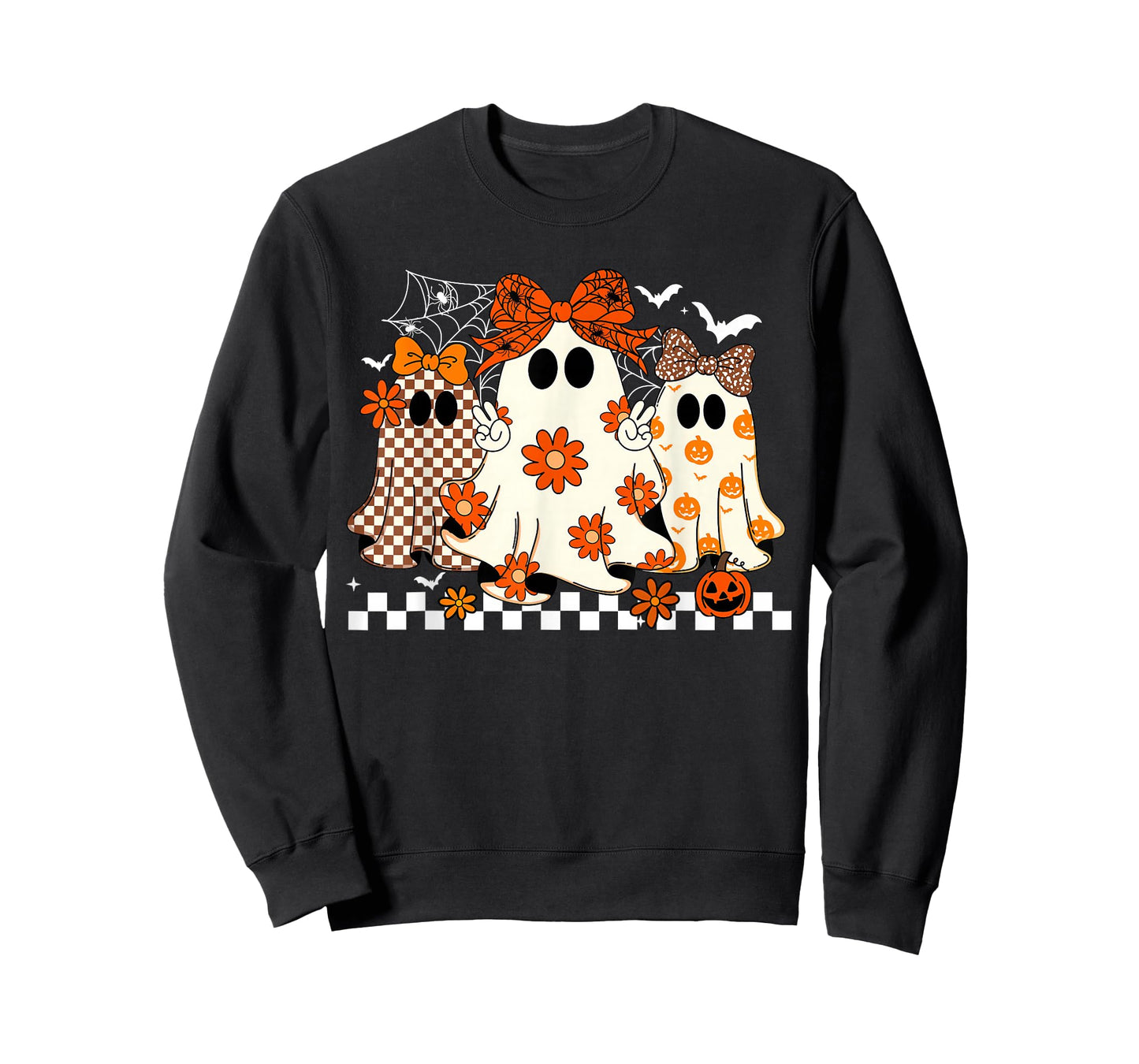 Happy Halloween Cute Ghost Flower Coquette Bow Spooky Season T-Shirt