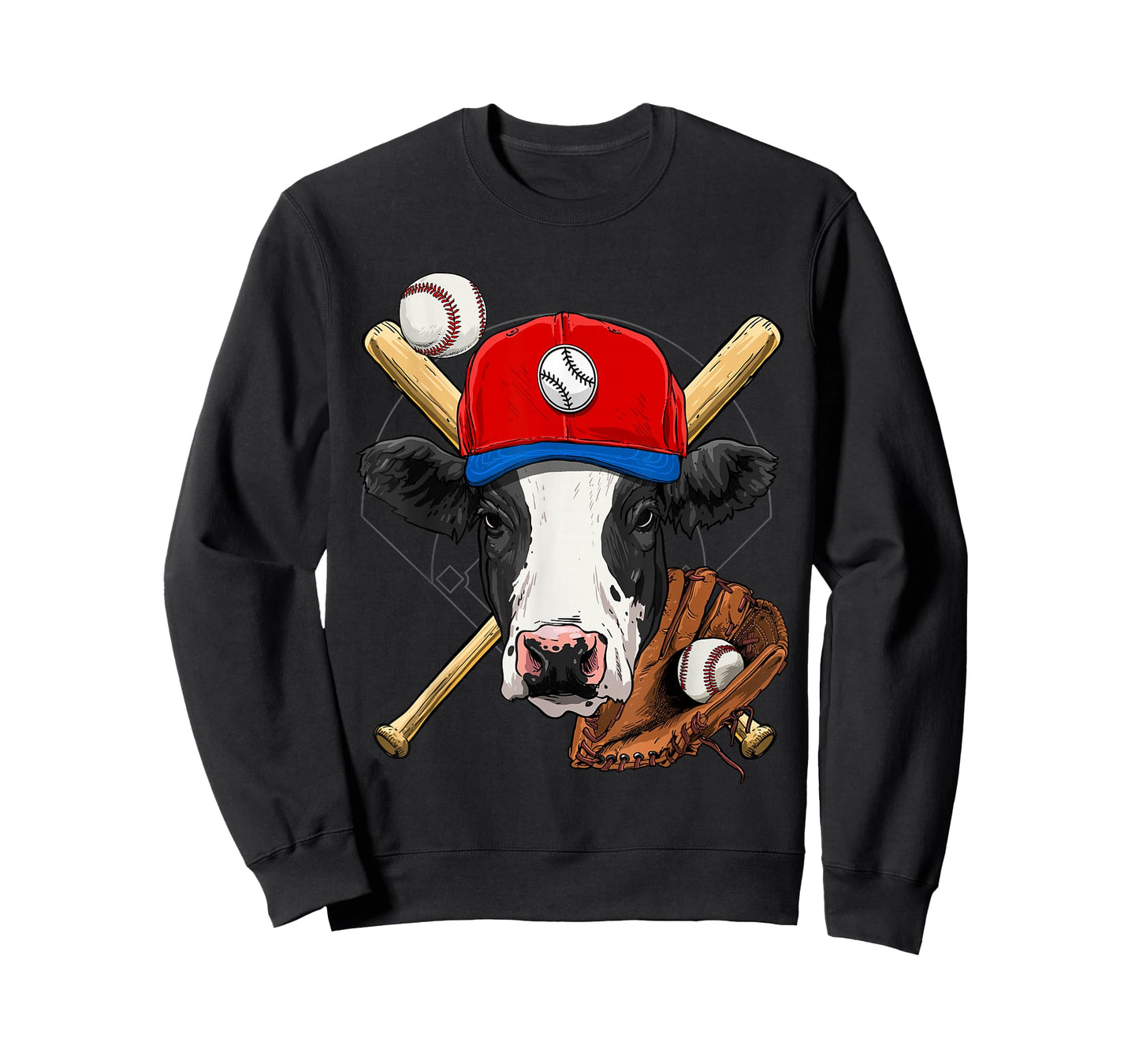 Cow Baseball Cow Lovers Baseball Player T-Shirt