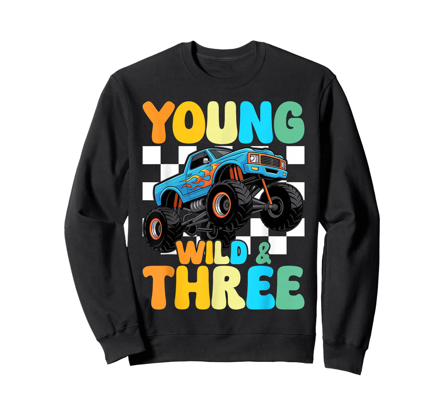 3rd Birthday Monster Truck Young Wild And Three T-Shirt