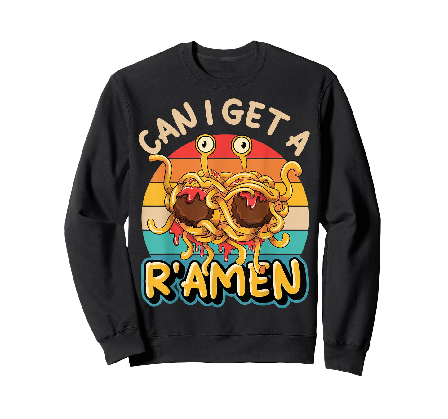 Flying Spaghetti Monster FSM Retro Can I Get A R'Amen T-Shirt