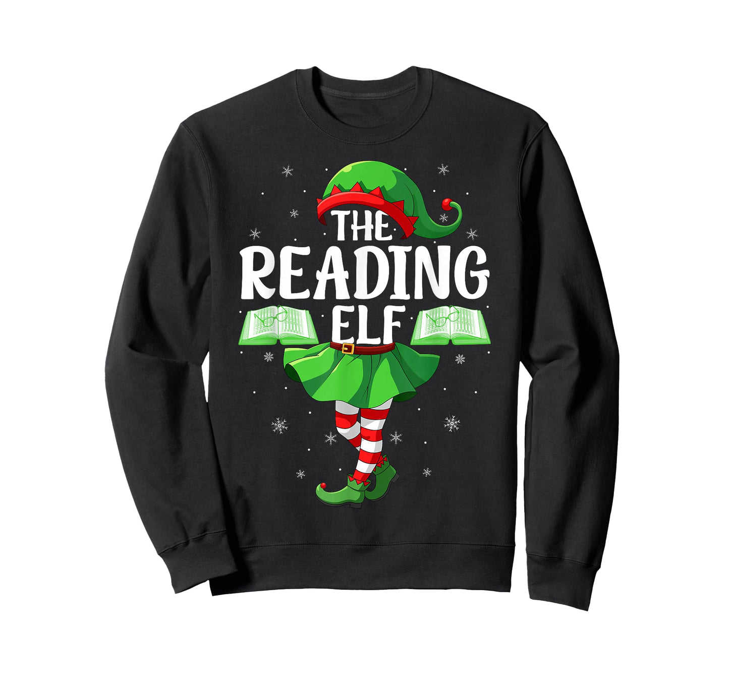 Reading Elf Christmas Family Women Girls Elf Squad Xmas T-Shirt